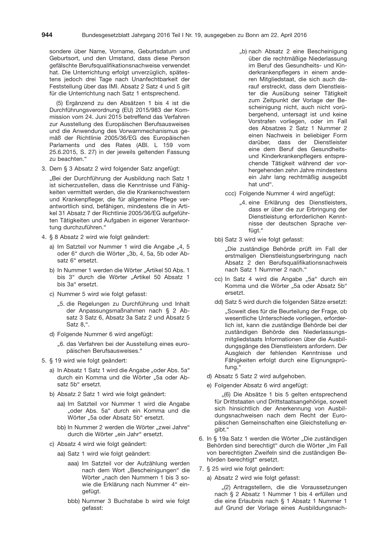 BGBl. 2016, Seite 944 — Originalseite als Abbildung
