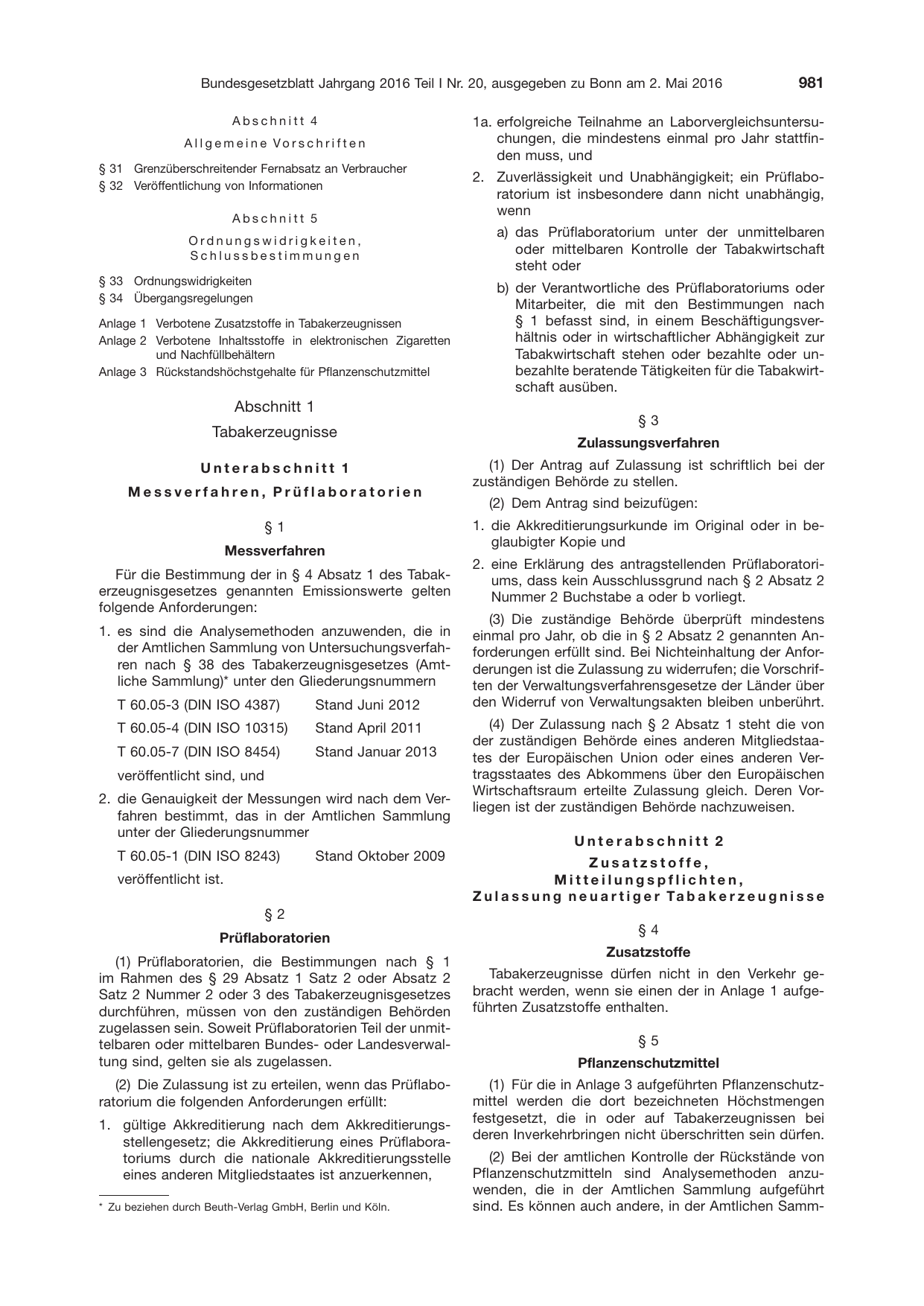 BGBl. 2016, Seite 981 — Originalseite als Abbildung