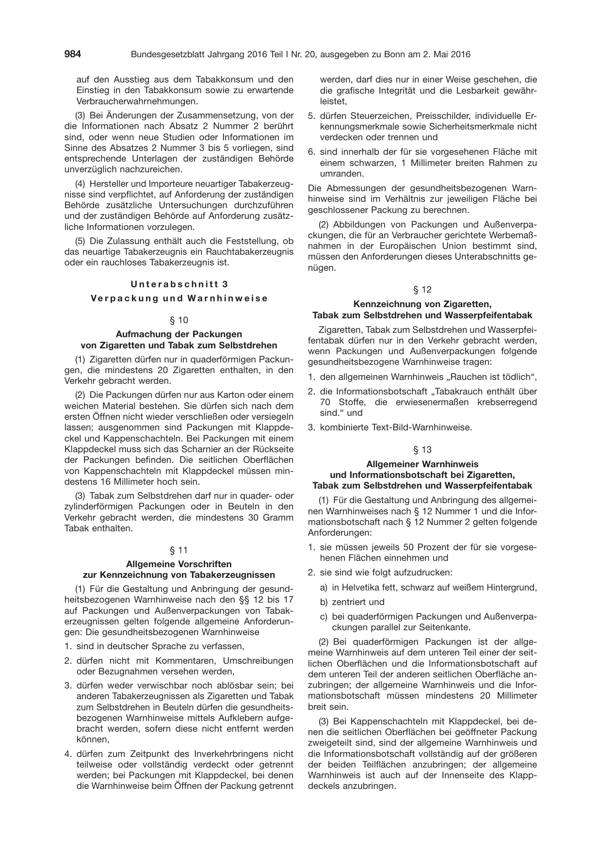 BGBl. 2016, Seite 984 — Originalseite als Abbildung