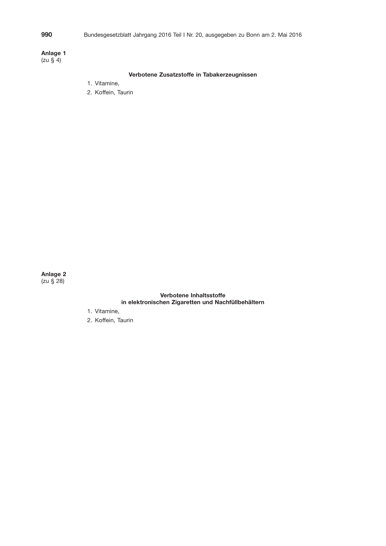 BGBl. 2016, Seite 990 — Originalseite als Abbildung