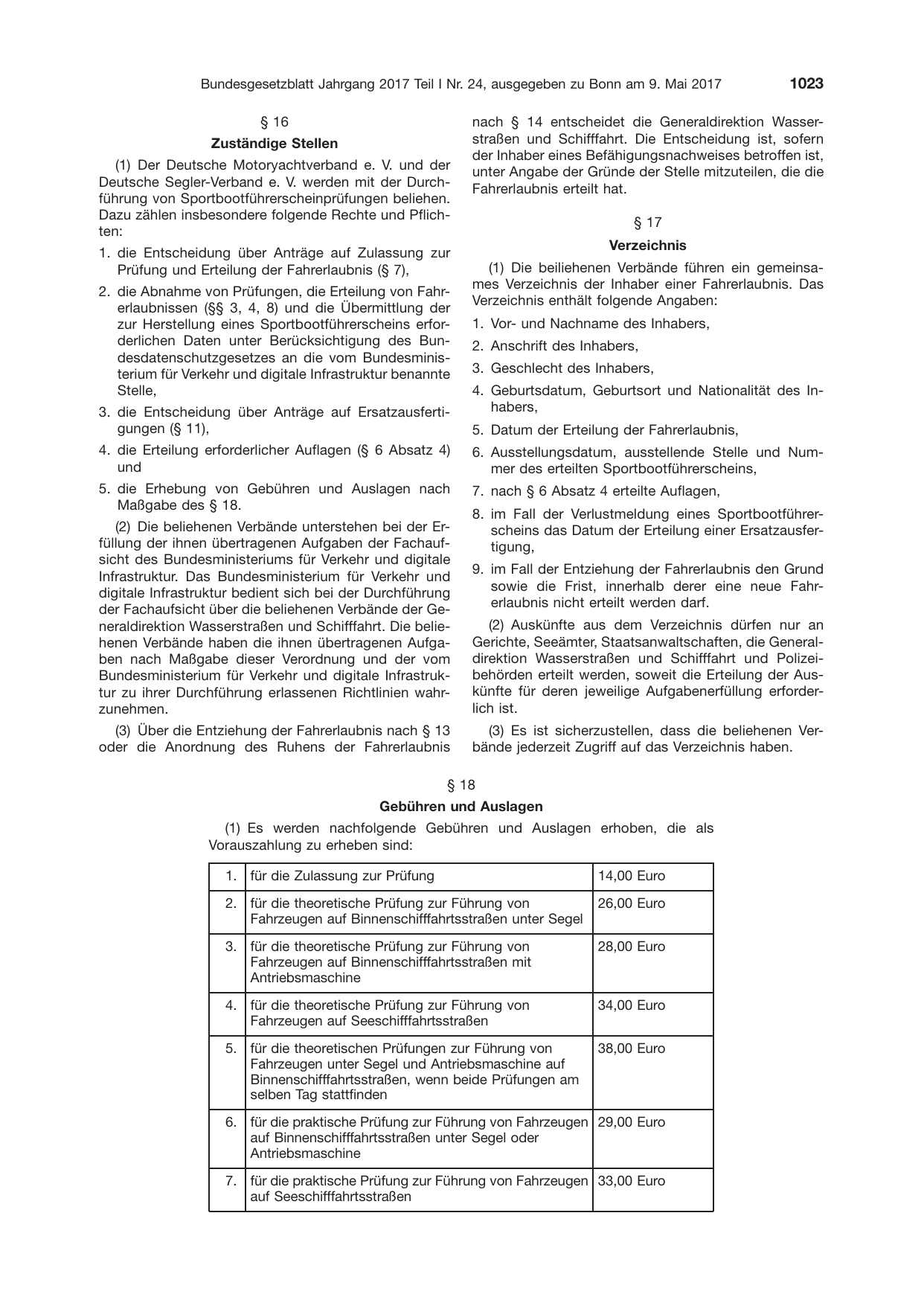 BGBl. 2017, Seite 1023 — Originalseite als Abbildung