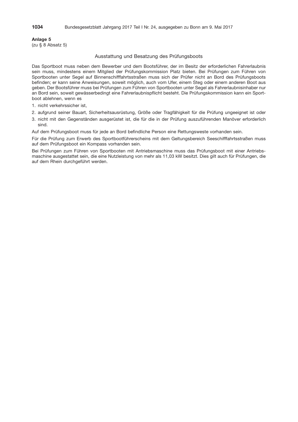BGBl. 2017, Seite 1034 — Originalseite als Abbildung
