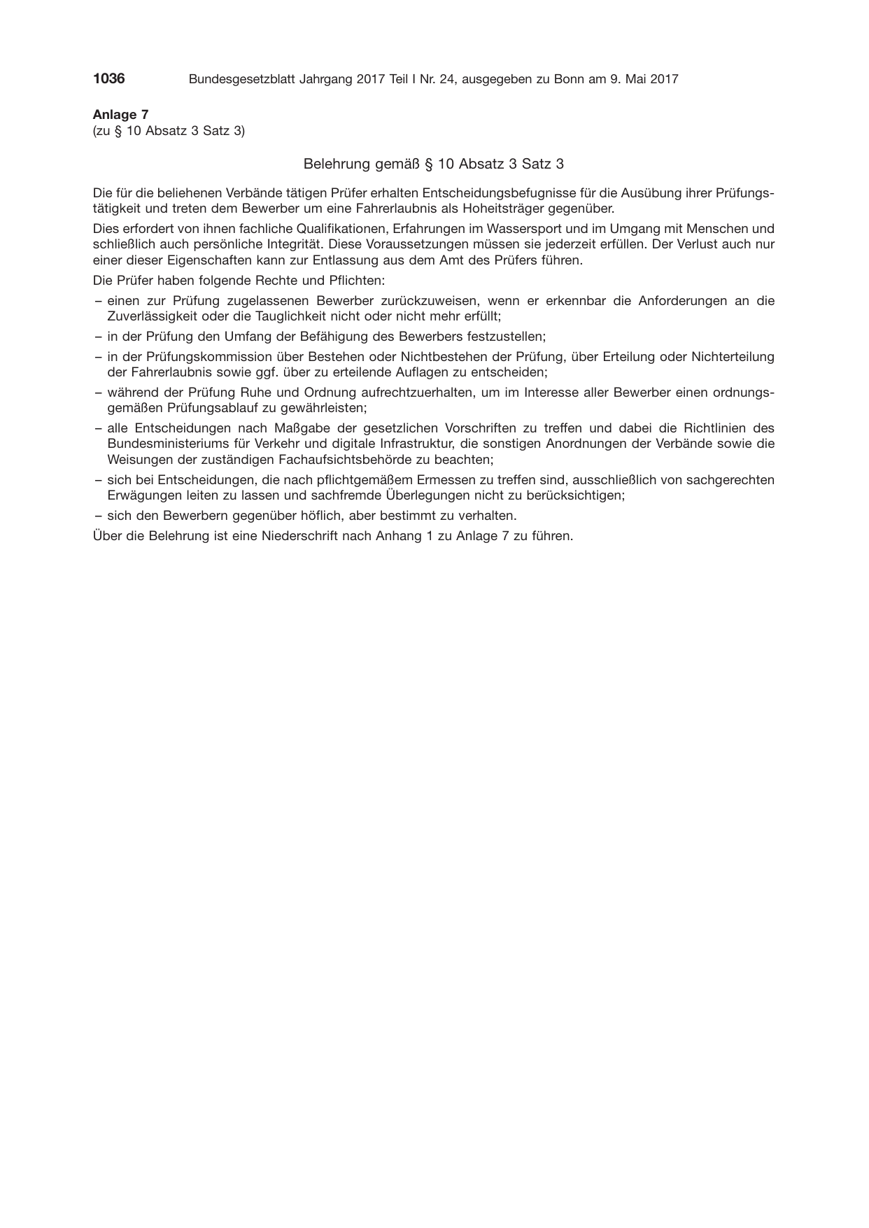 BGBl. 2017, Seite 1036 — Originalseite als Abbildung