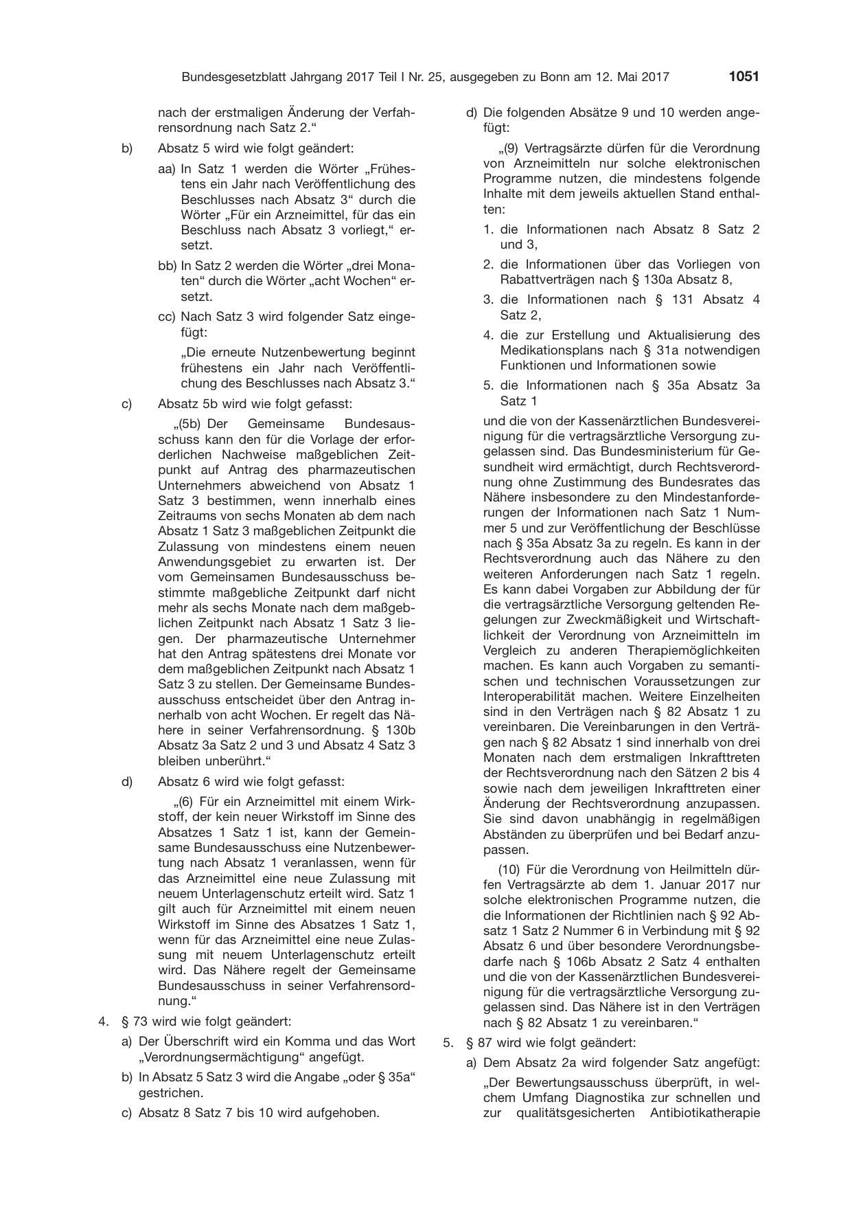 BGBl. 2017, Seite 1051 — Originalseite als Abbildung