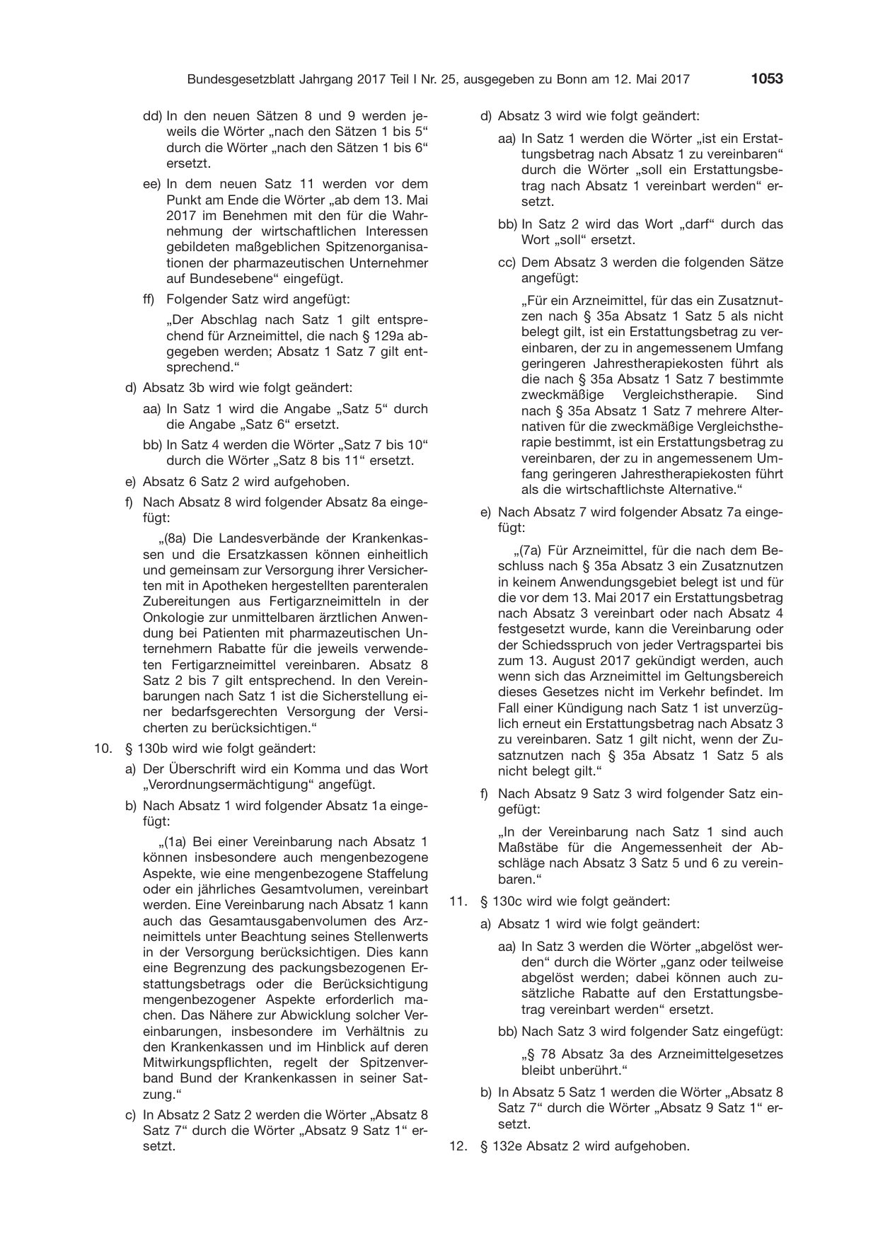 BGBl. 2017, Seite 1053 — Originalseite als Abbildung