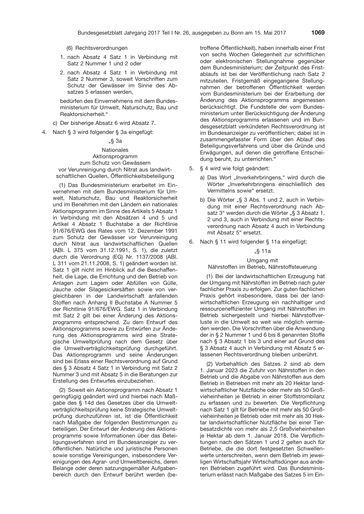 BGBl. 2017, Seite 1069 — Originalseite als Abbildung