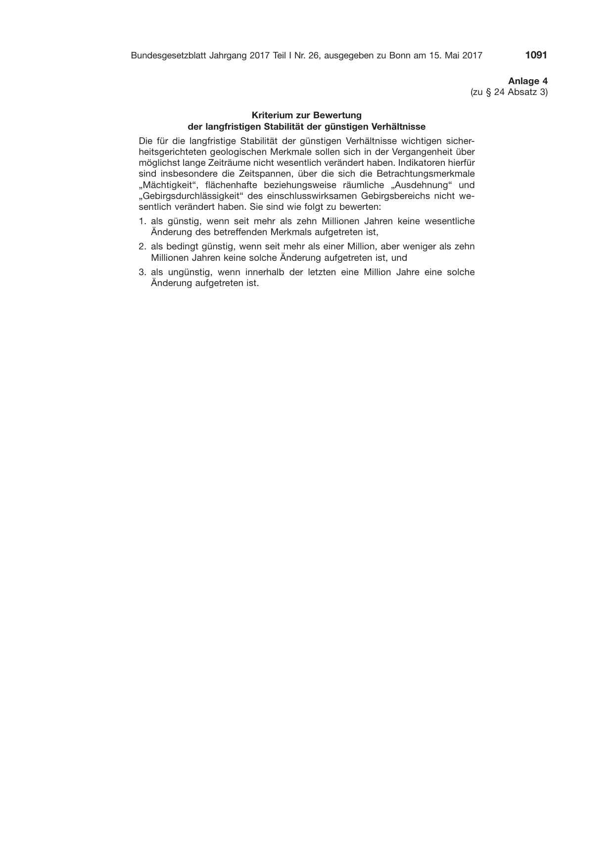 BGBl. 2017, Seite 1091 — Originalseite als Abbildung