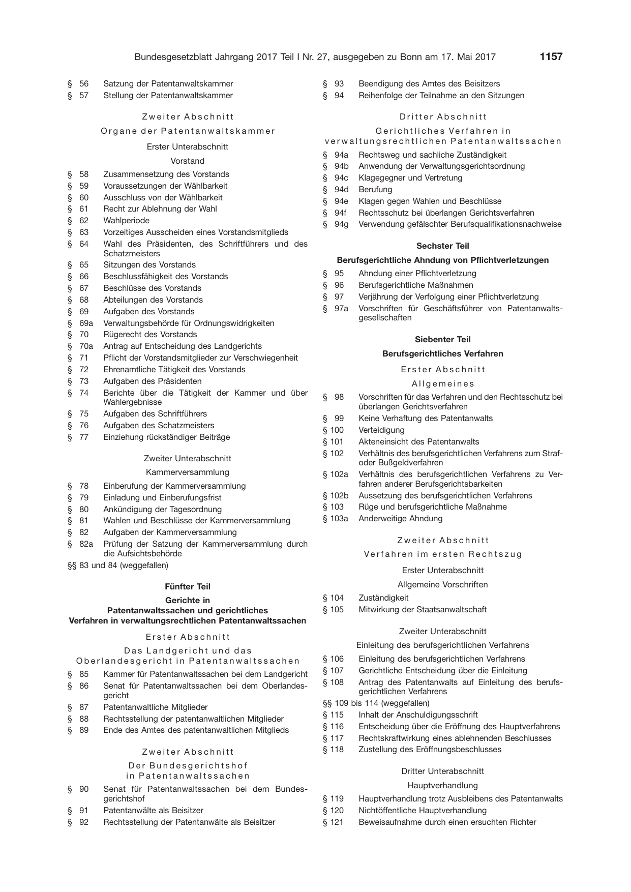 BGBl. 2017, Seite 1157 — Originalseite als Abbildung