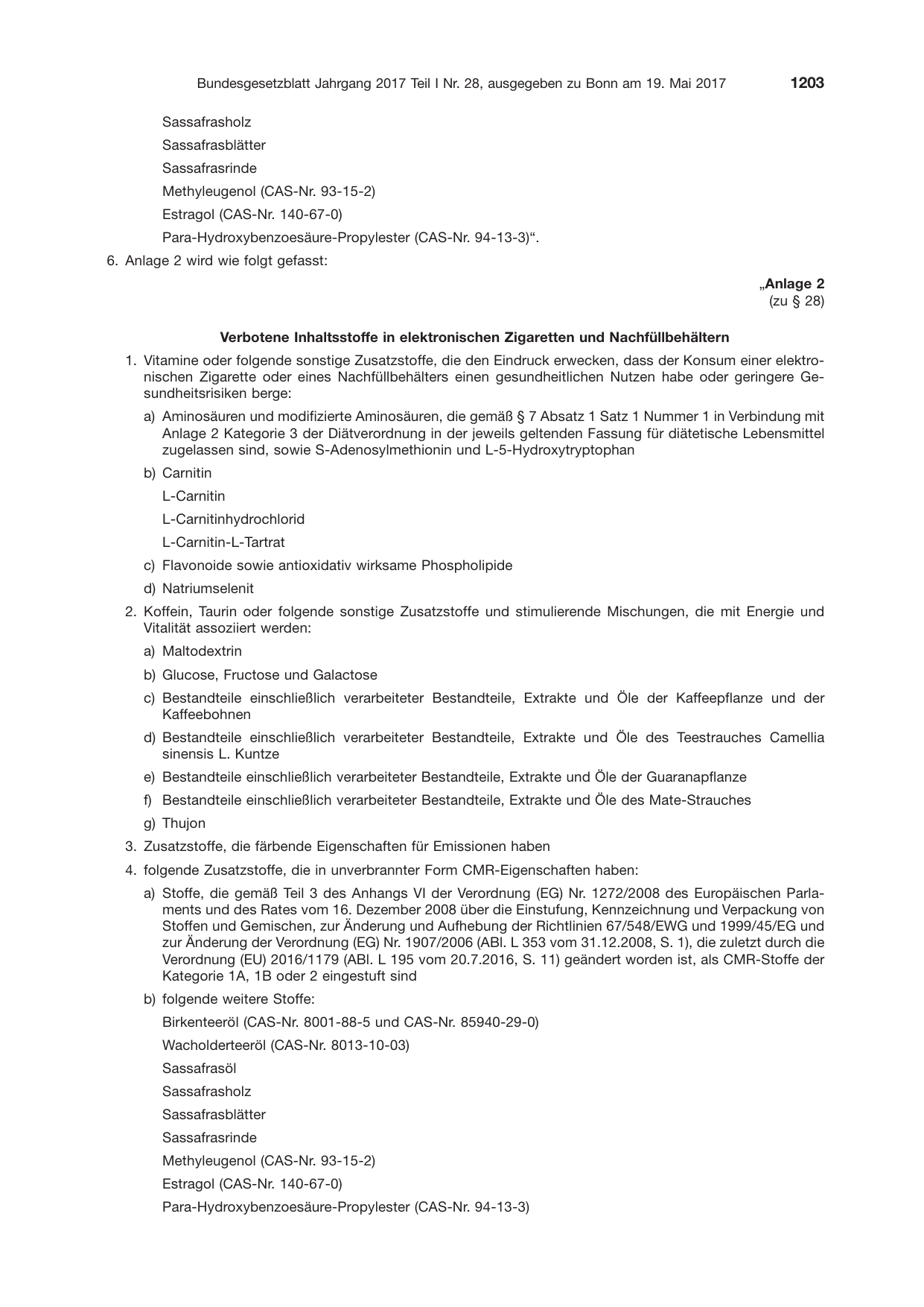 BGBl. 2017, Seite 1203 — Originalseite als Abbildung