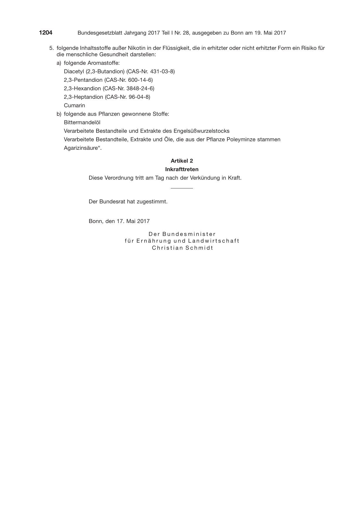 BGBl. 2017, Seite 1204 — Originalseite als Abbildung