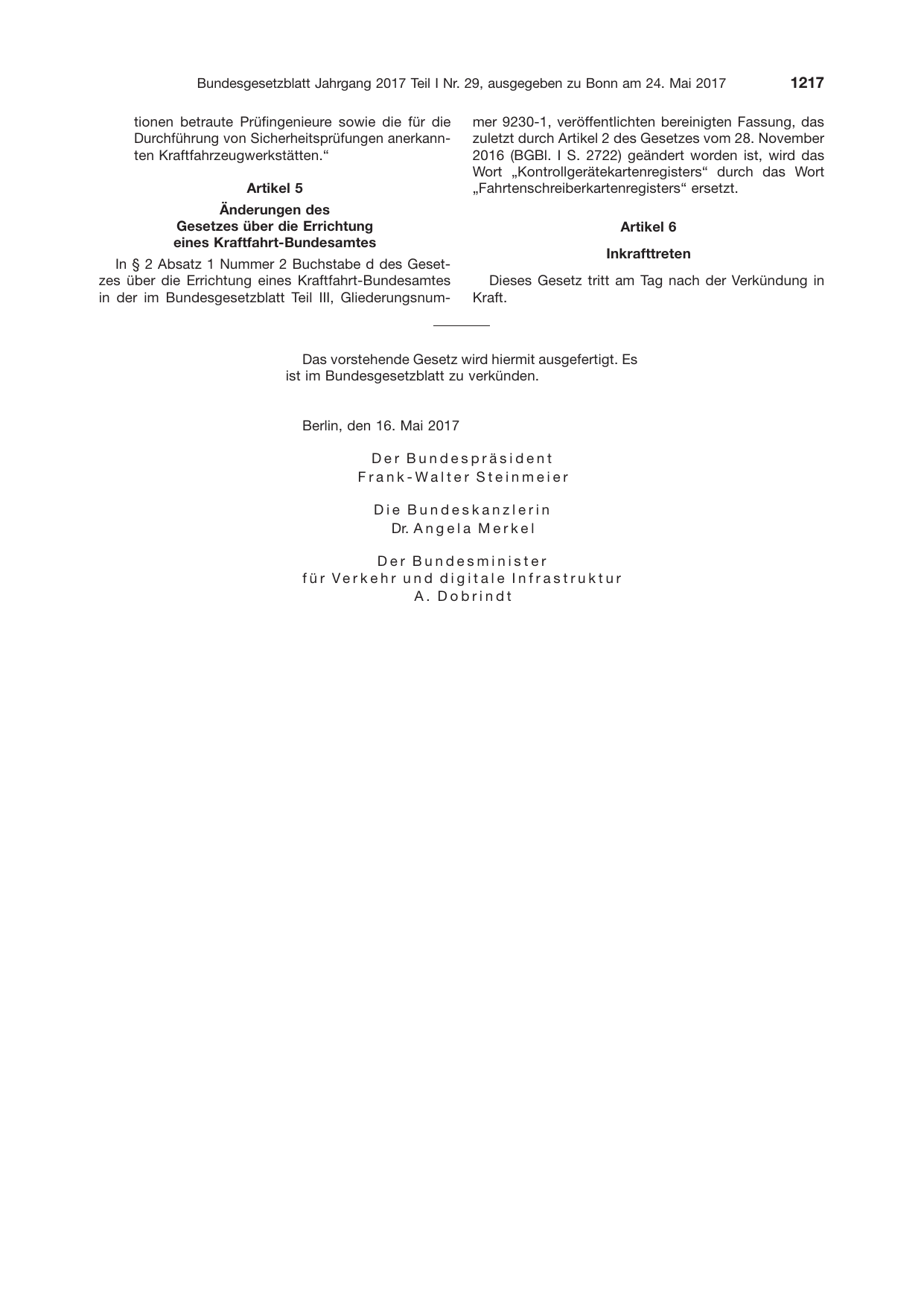 BGBl. 2017, Seite 1217 — Originalseite als Abbildung