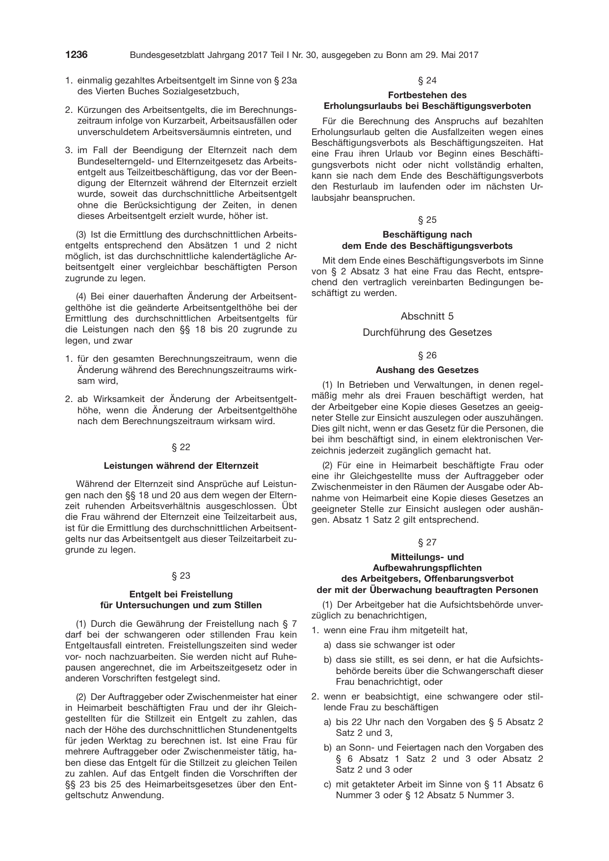 BGBl. 2017, Seite 1236 — Originalseite als Abbildung