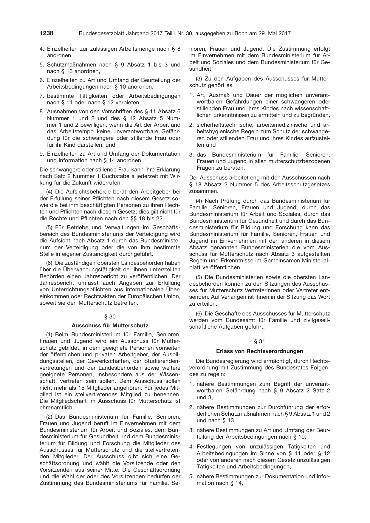 BGBl. 2017, Seite 1238 — Originalseite als Abbildung