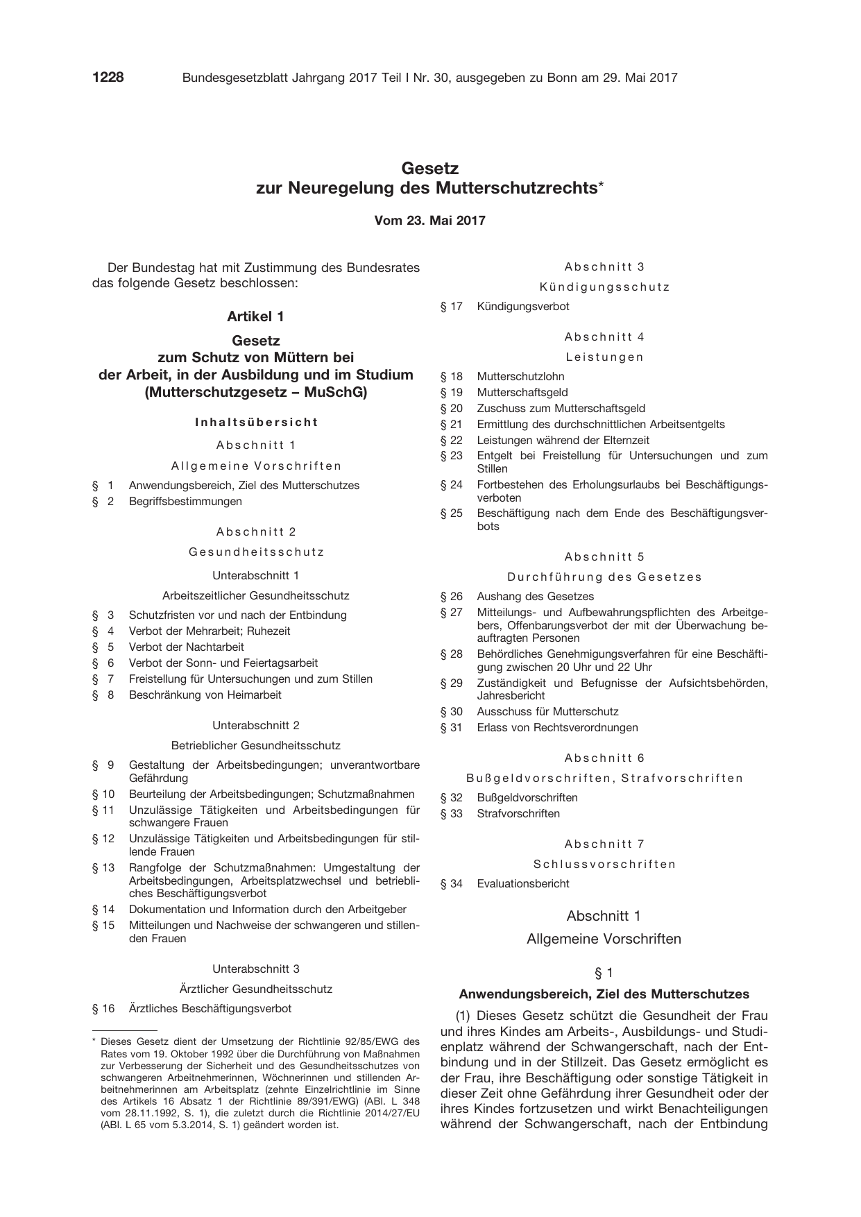 BGBl. 2017, Seite 1228 — Originalseite als Abbildung