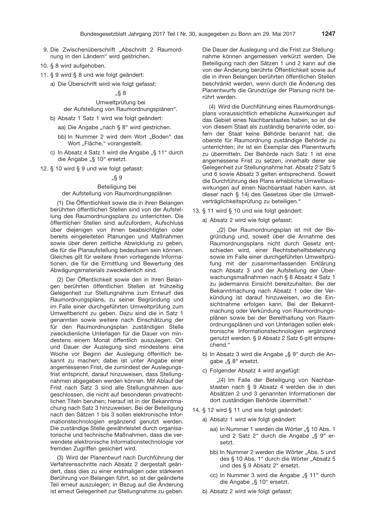 BGBl. 2017, Seite 1247 — Originalseite als Abbildung