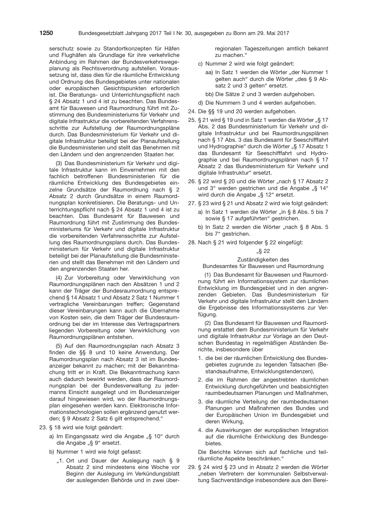 BGBl. 2017, Seite 1250 — Originalseite als Abbildung