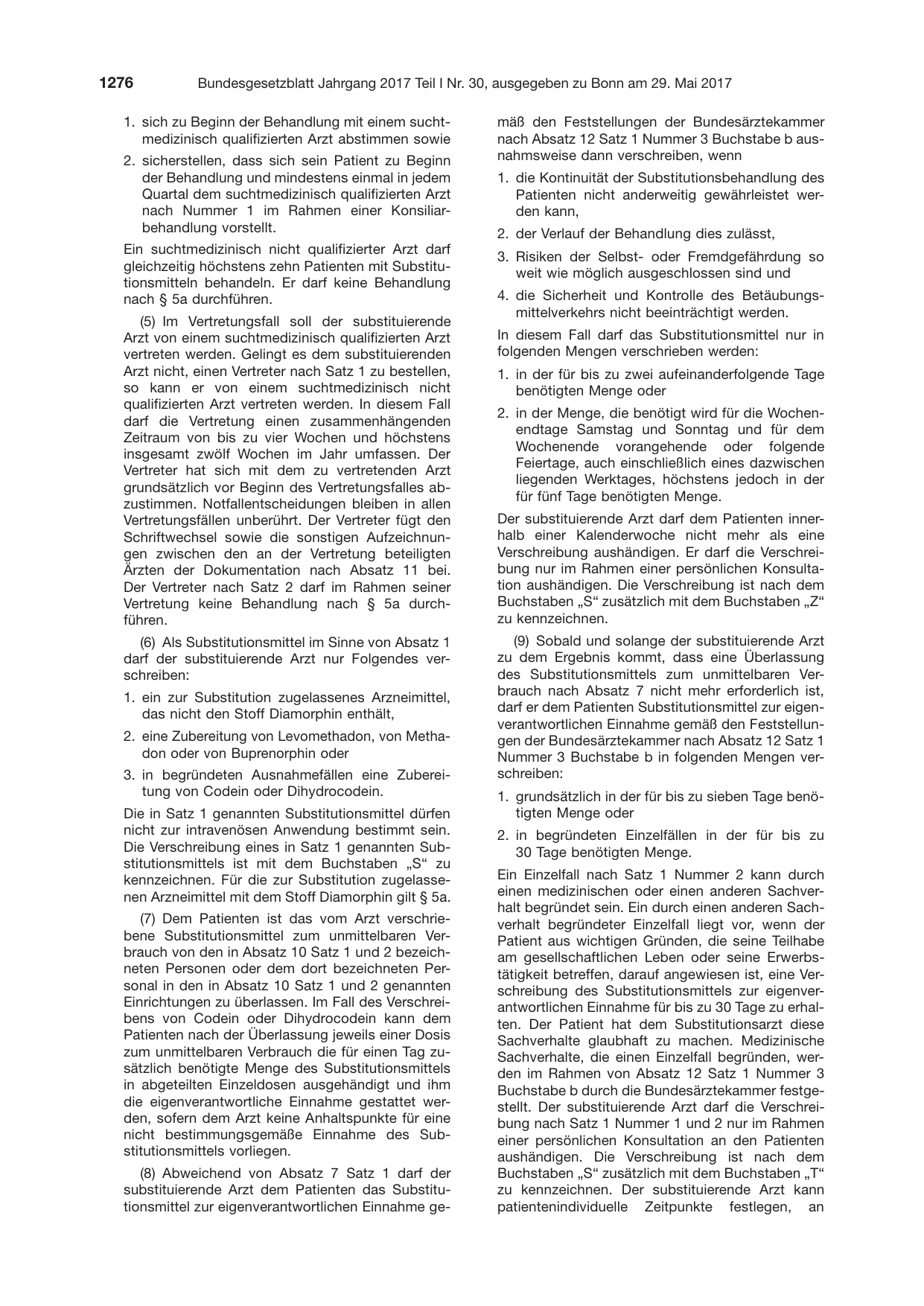 BGBl. 2017, Seite 1276 — Originalseite als Abbildung