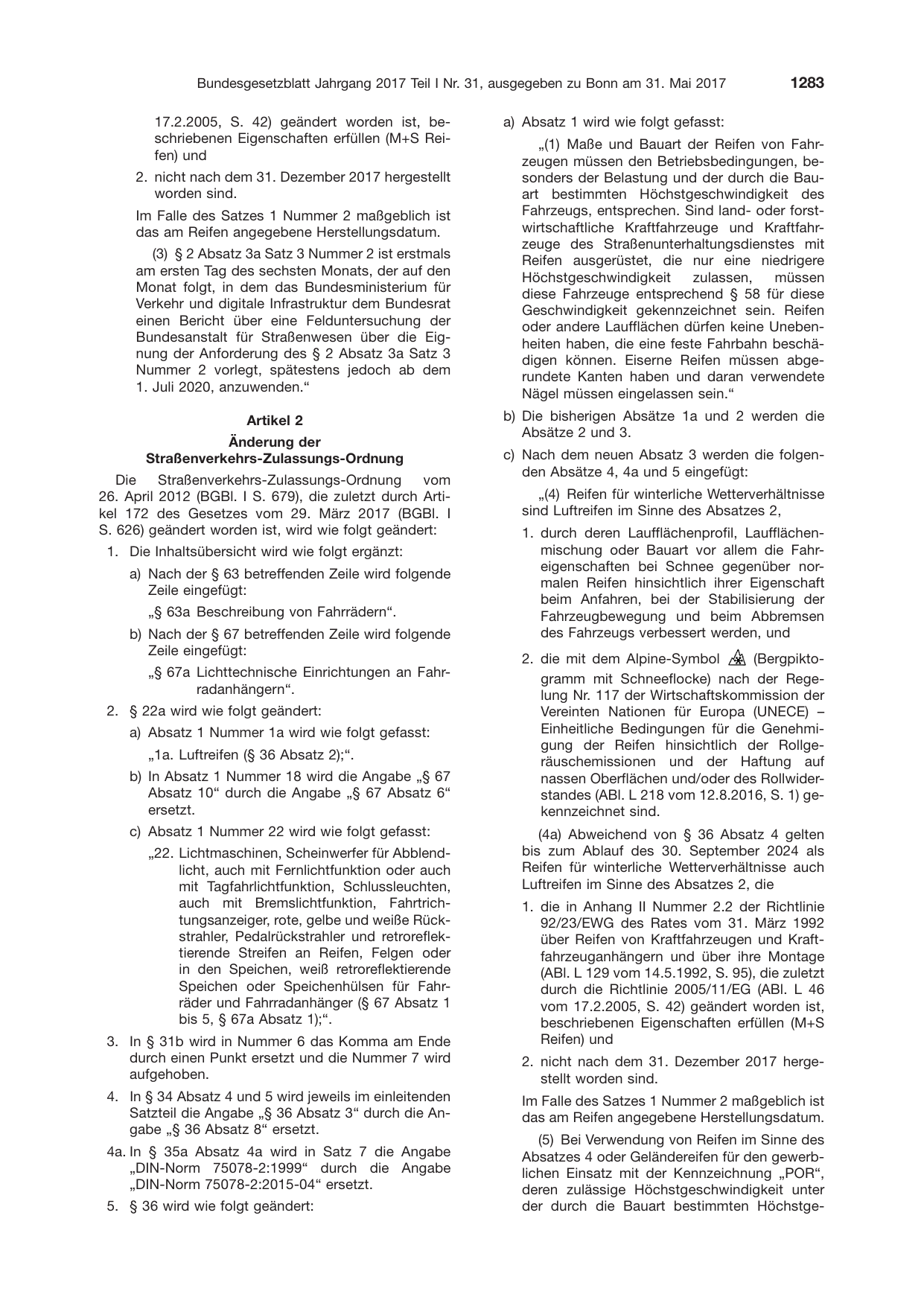 BGBl. 2017, Seite 1283 — Originalseite als Abbildung