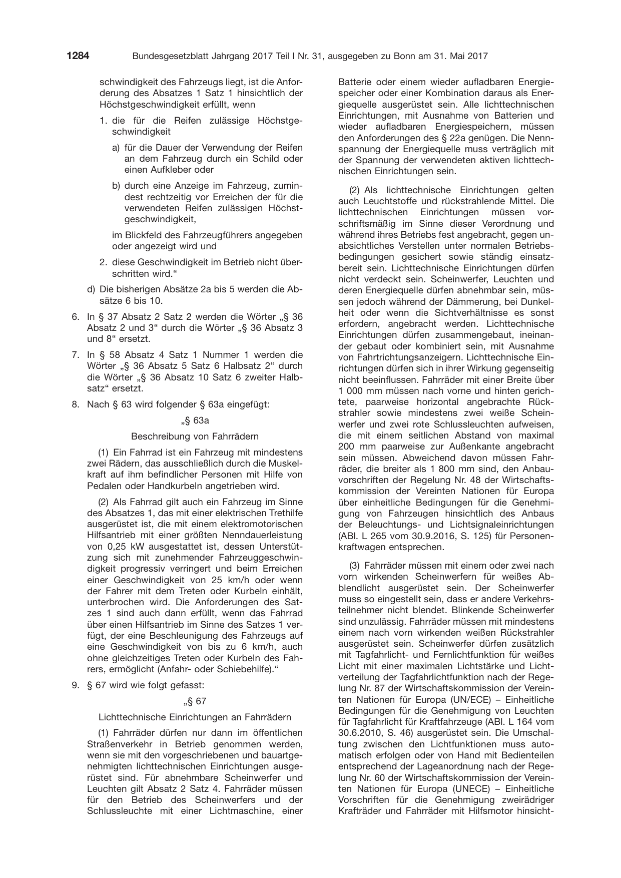 BGBl. 2017, Seite 1284 — Originalseite als Abbildung