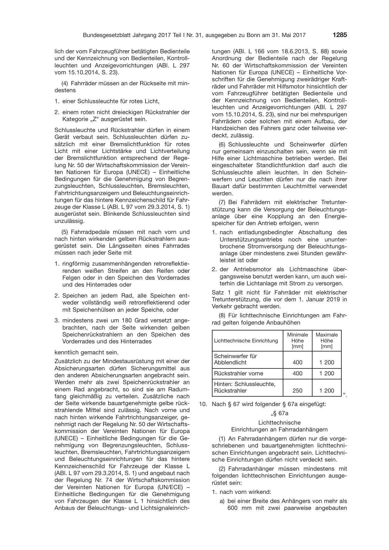 BGBl. 2017, Seite 1285 — Originalseite als Abbildung