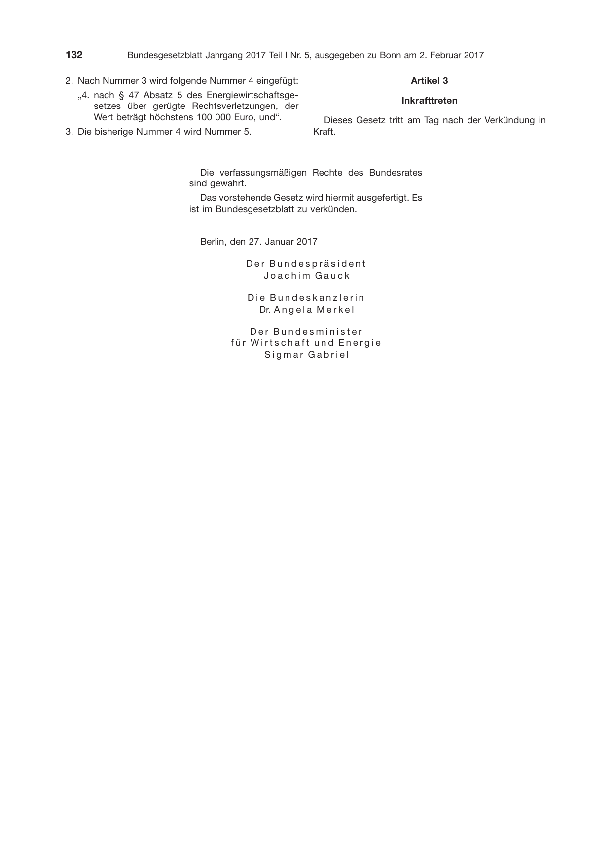 BGBl. 2017, Seite 132 — Originalseite als Abbildung