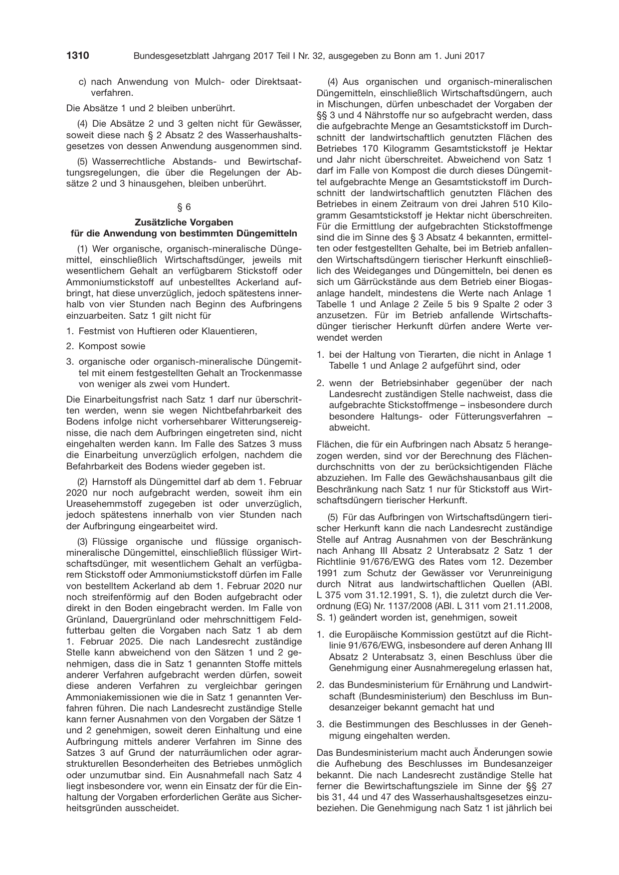 BGBl. 2017, Seite 1310 — Originalseite als Abbildung