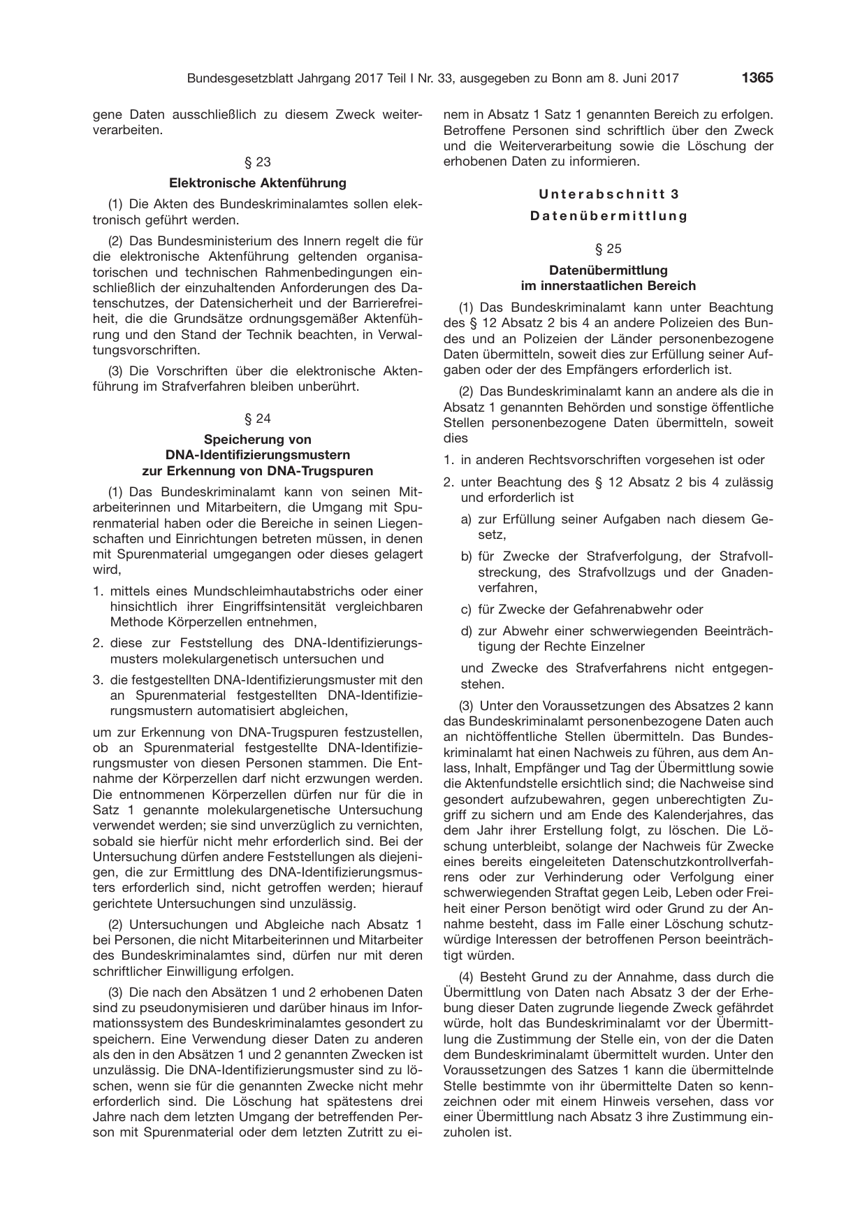 BGBl. 2017, Seite 1365 — Originalseite als Abbildung