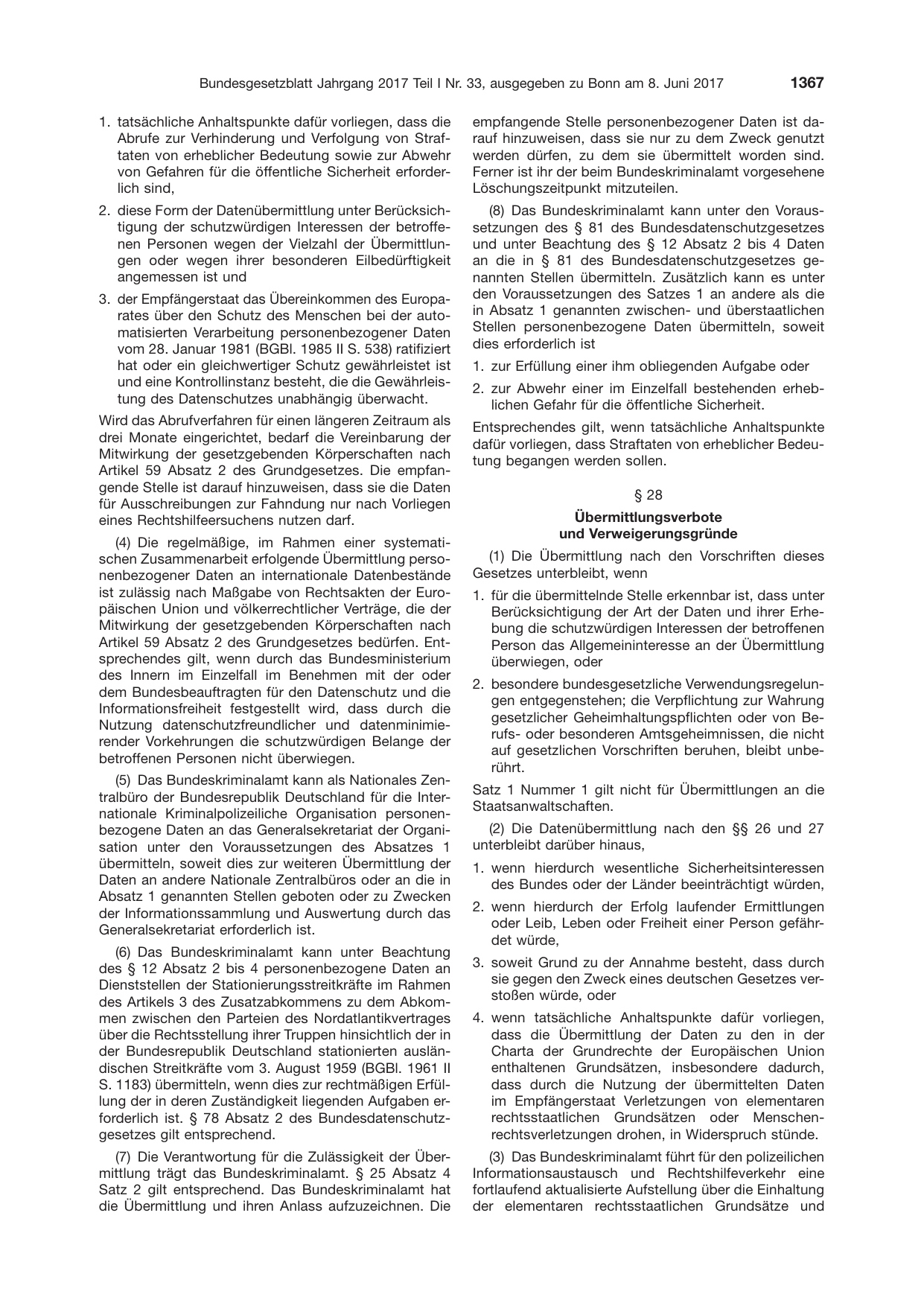 BGBl. 2017, Seite 1367 — Originalseite als Abbildung
