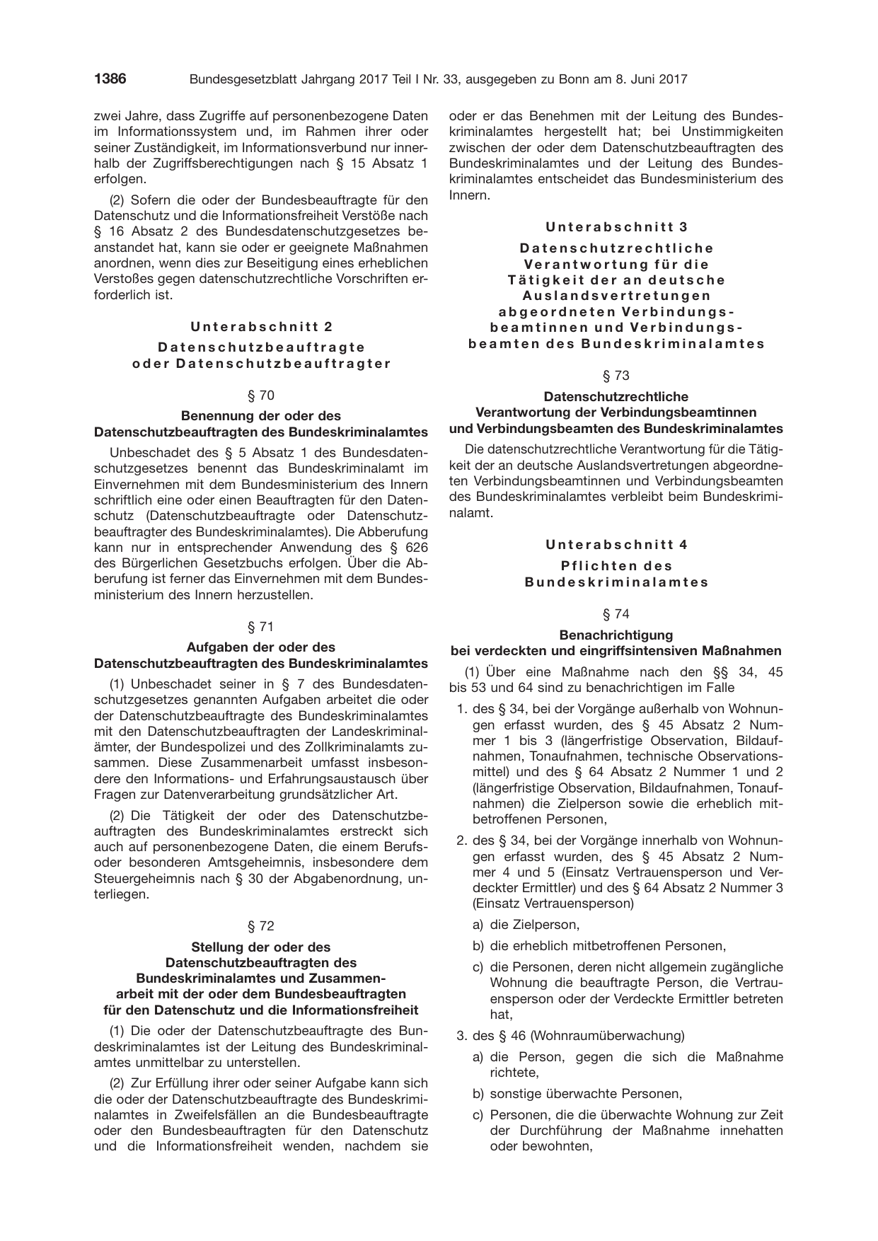BGBl. 2017, Seite 1386 — Originalseite als Abbildung