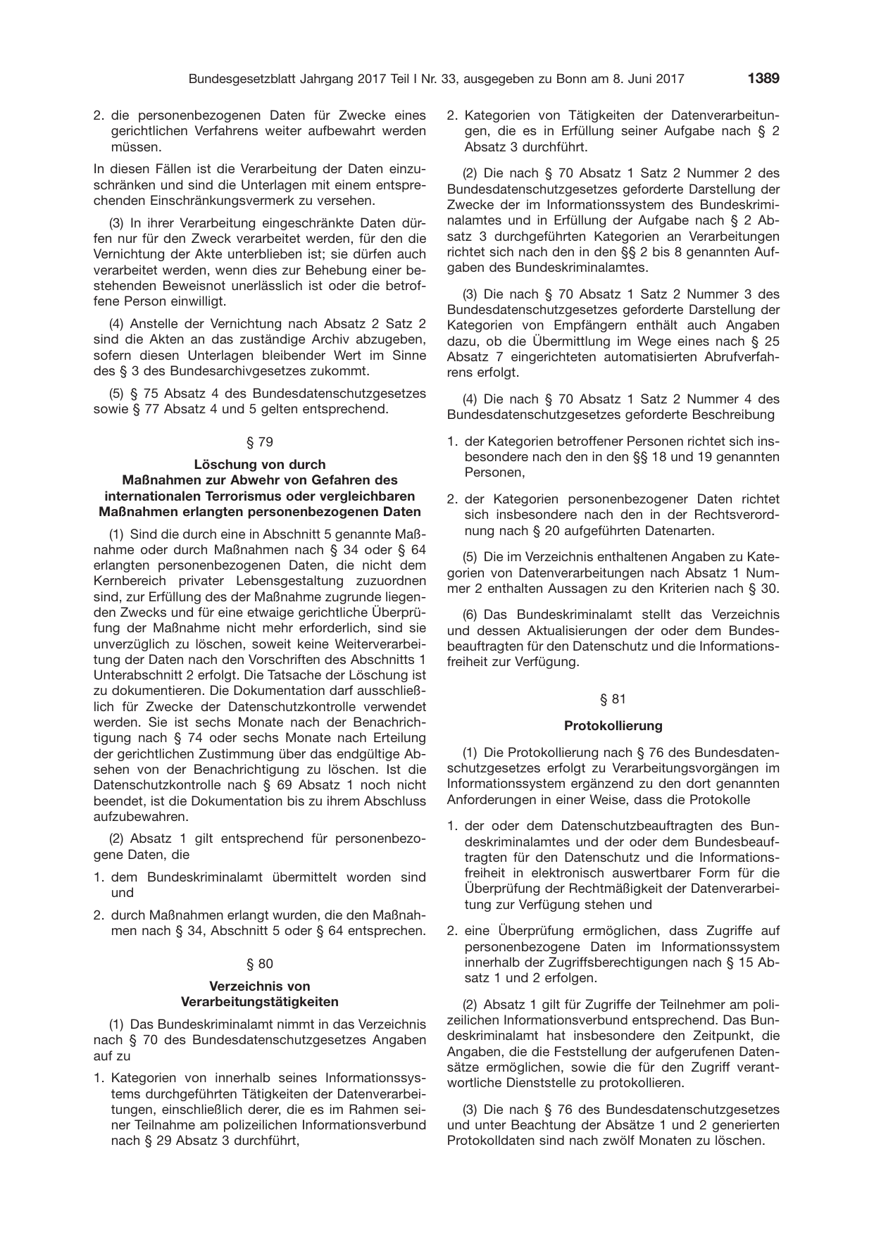 BGBl. 2017, Seite 1389 — Originalseite als Abbildung
