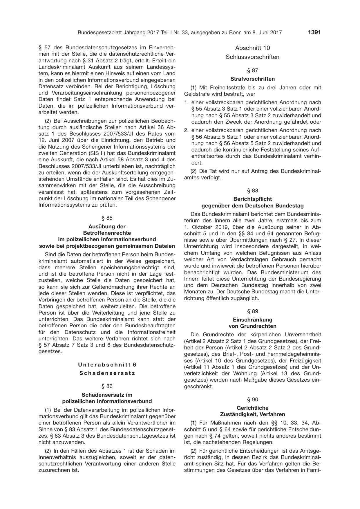 BGBl. 2017, Seite 1391 — Originalseite als Abbildung