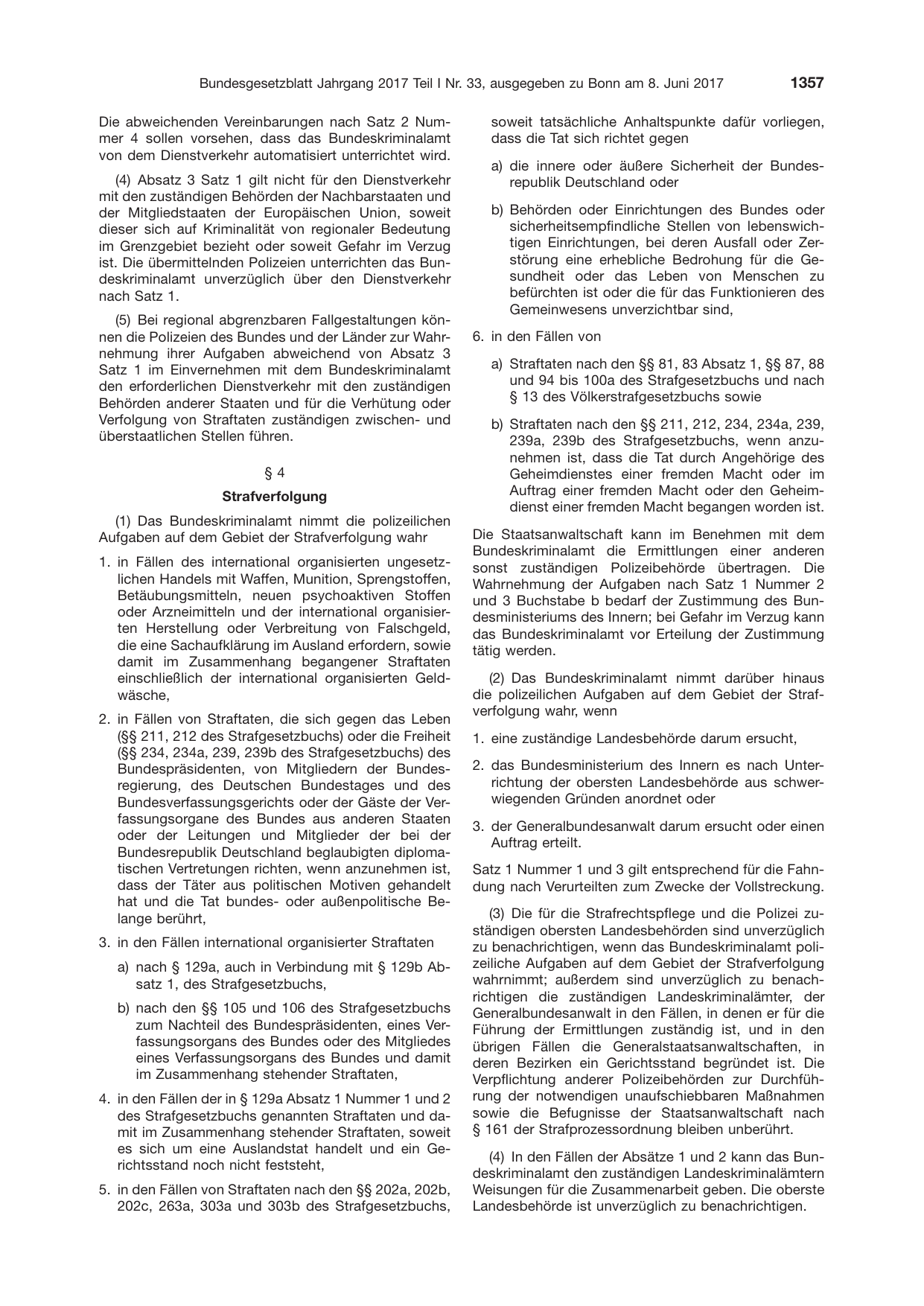 BGBl. 2017, Seite 1357 — Originalseite als Abbildung