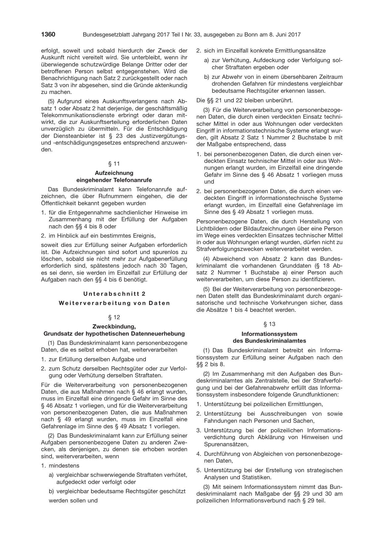 BGBl. 2017, Seite 1360 — Originalseite als Abbildung