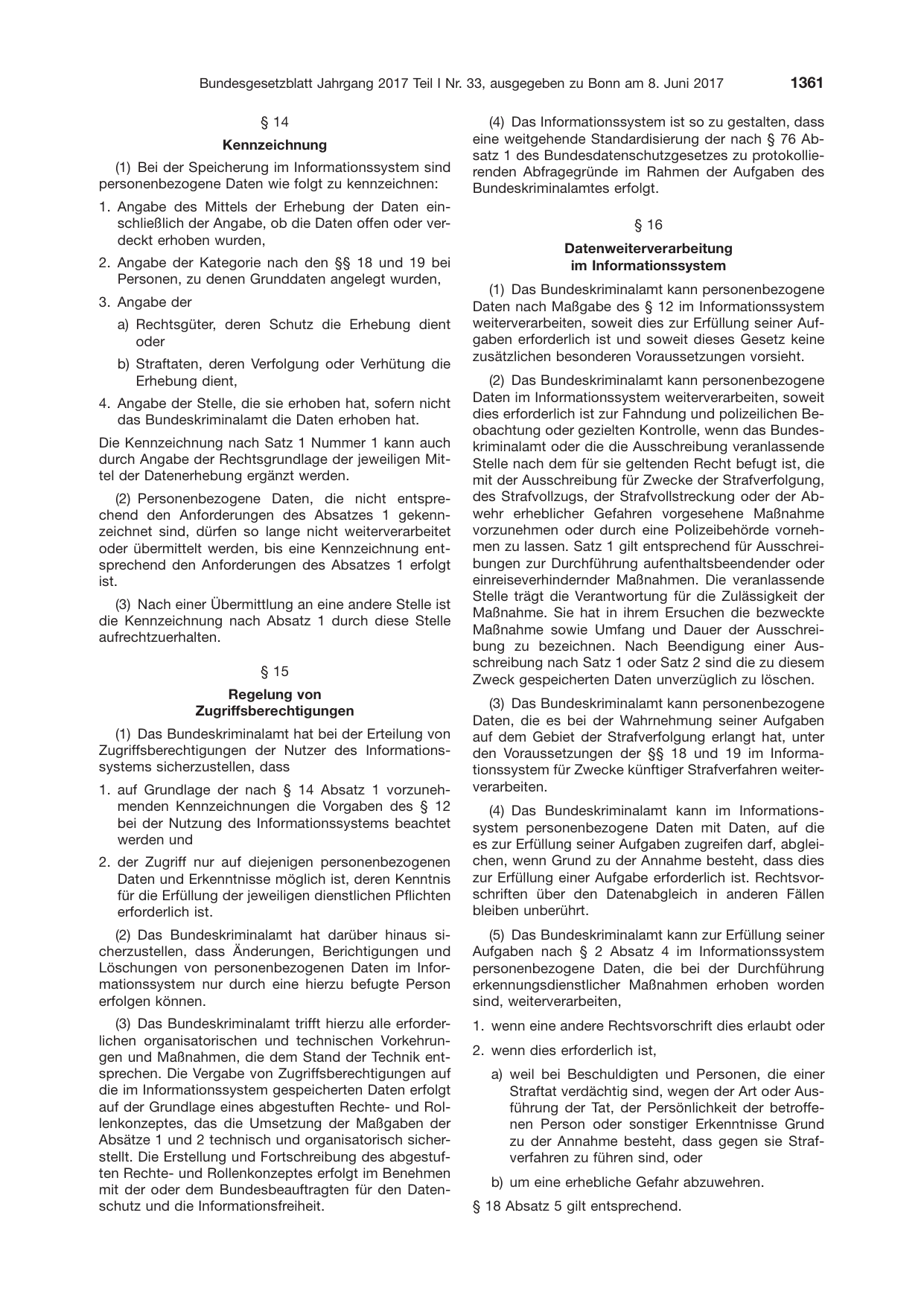 BGBl. 2017, Seite 1361 — Originalseite als Abbildung