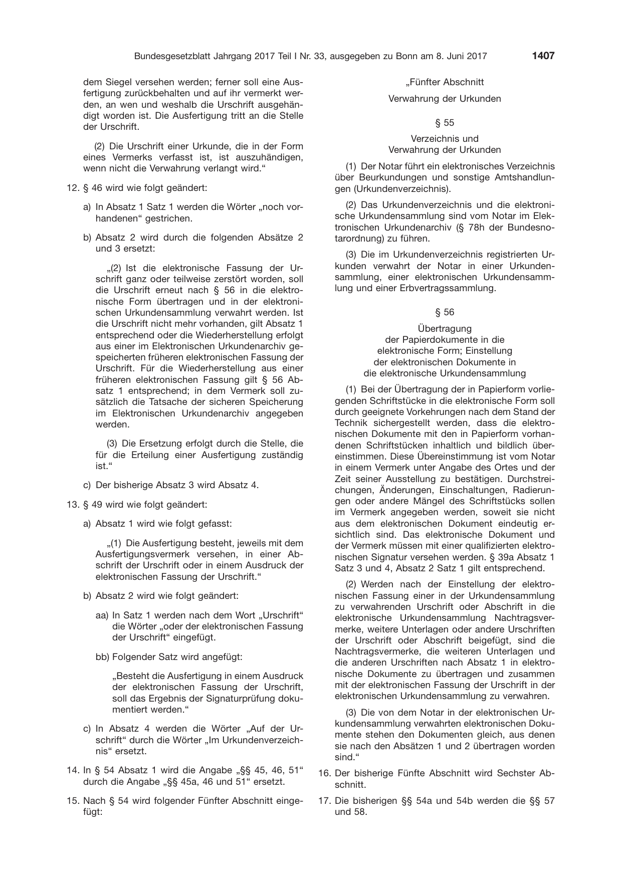 BGBl. 2017, Seite 1407 — Originalseite als Abbildung