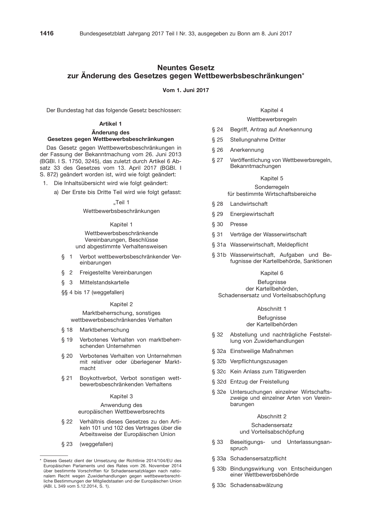 BGBl. 2017, Seite 1416 — Originalseite als Abbildung