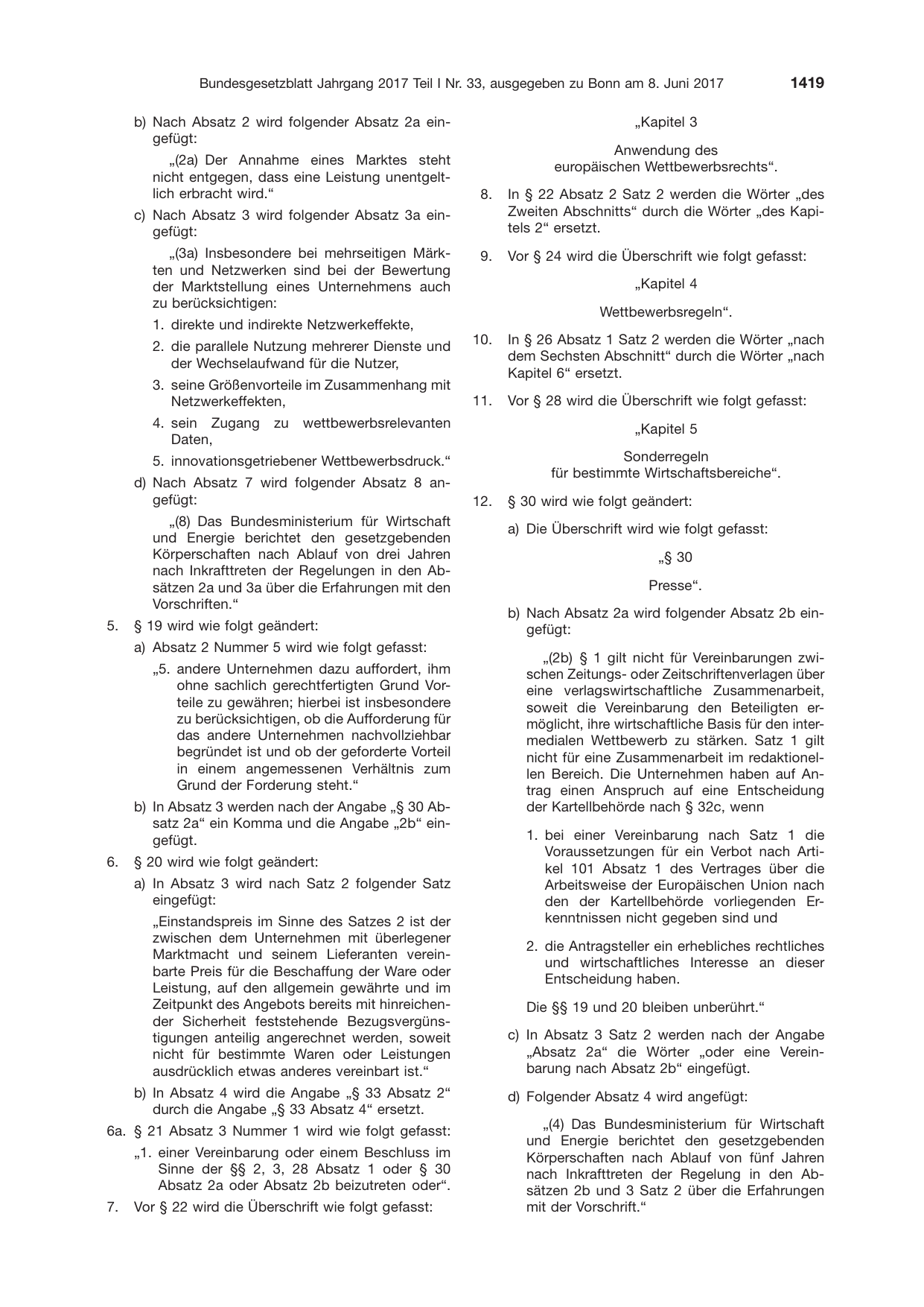 BGBl. 2017, Seite 1419 — Originalseite als Abbildung