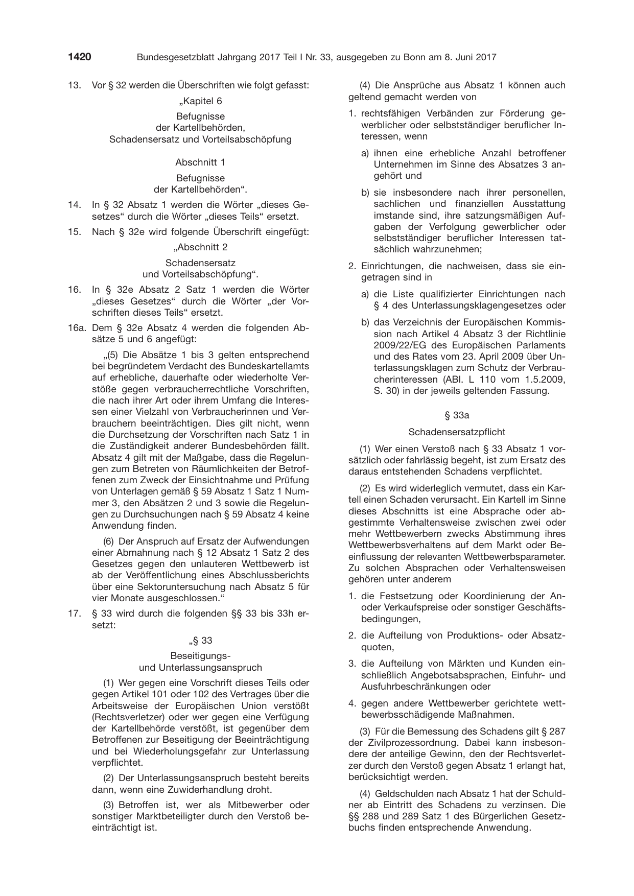 BGBl. 2017, Seite 1420 — Originalseite als Abbildung