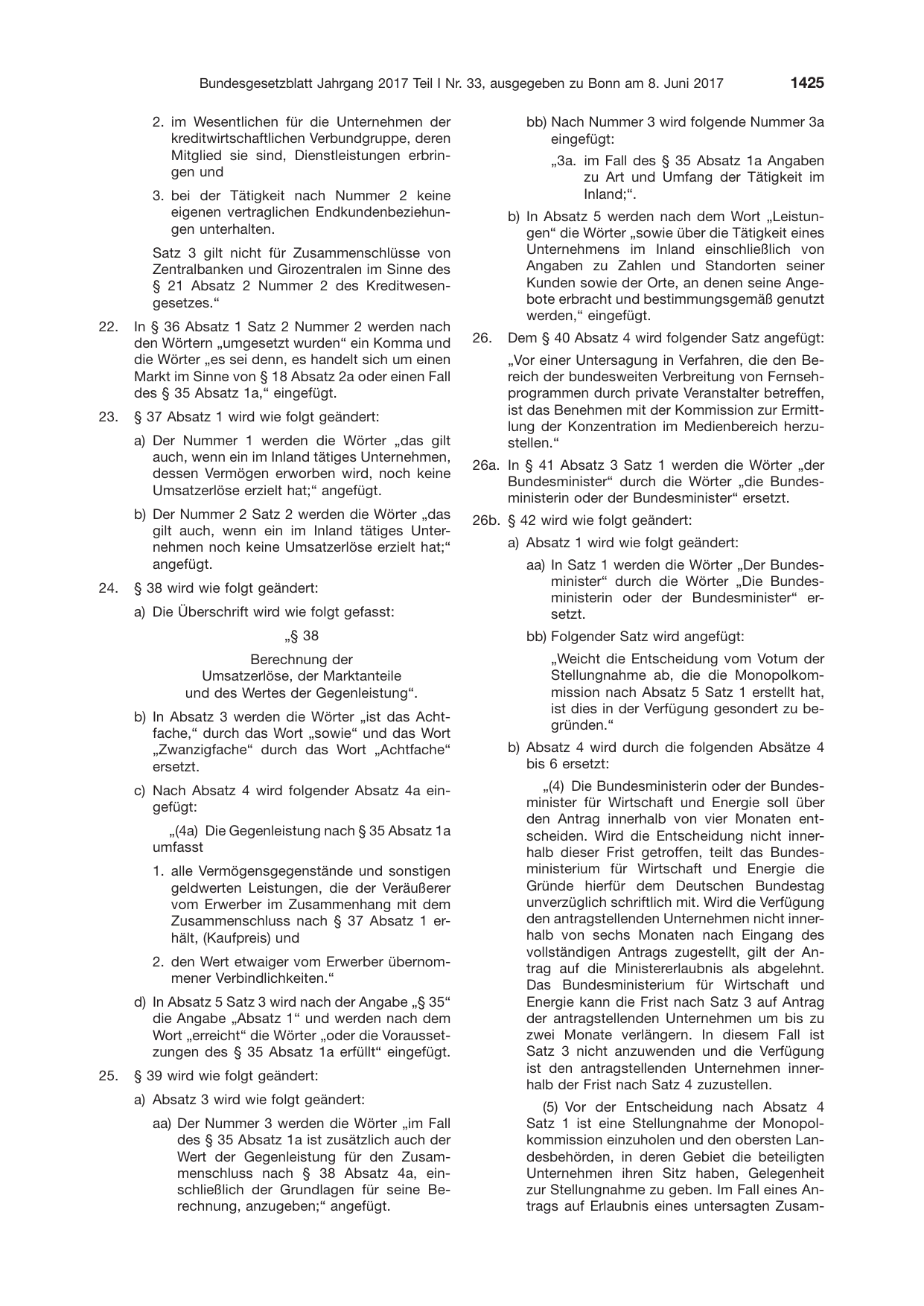 BGBl. 2017, Seite 1425 — Originalseite als Abbildung