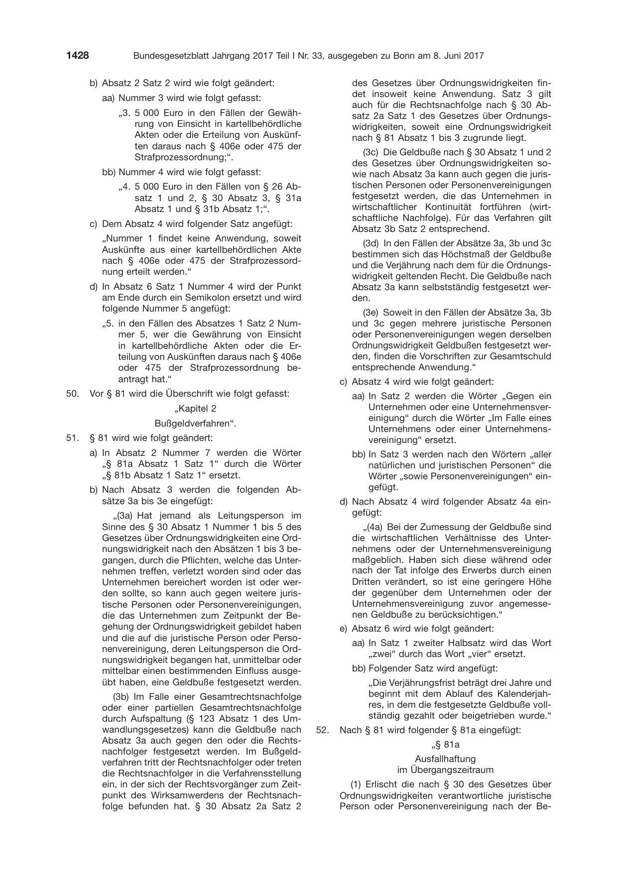 BGBl. 2017, Seite 1428 — Originalseite als Abbildung