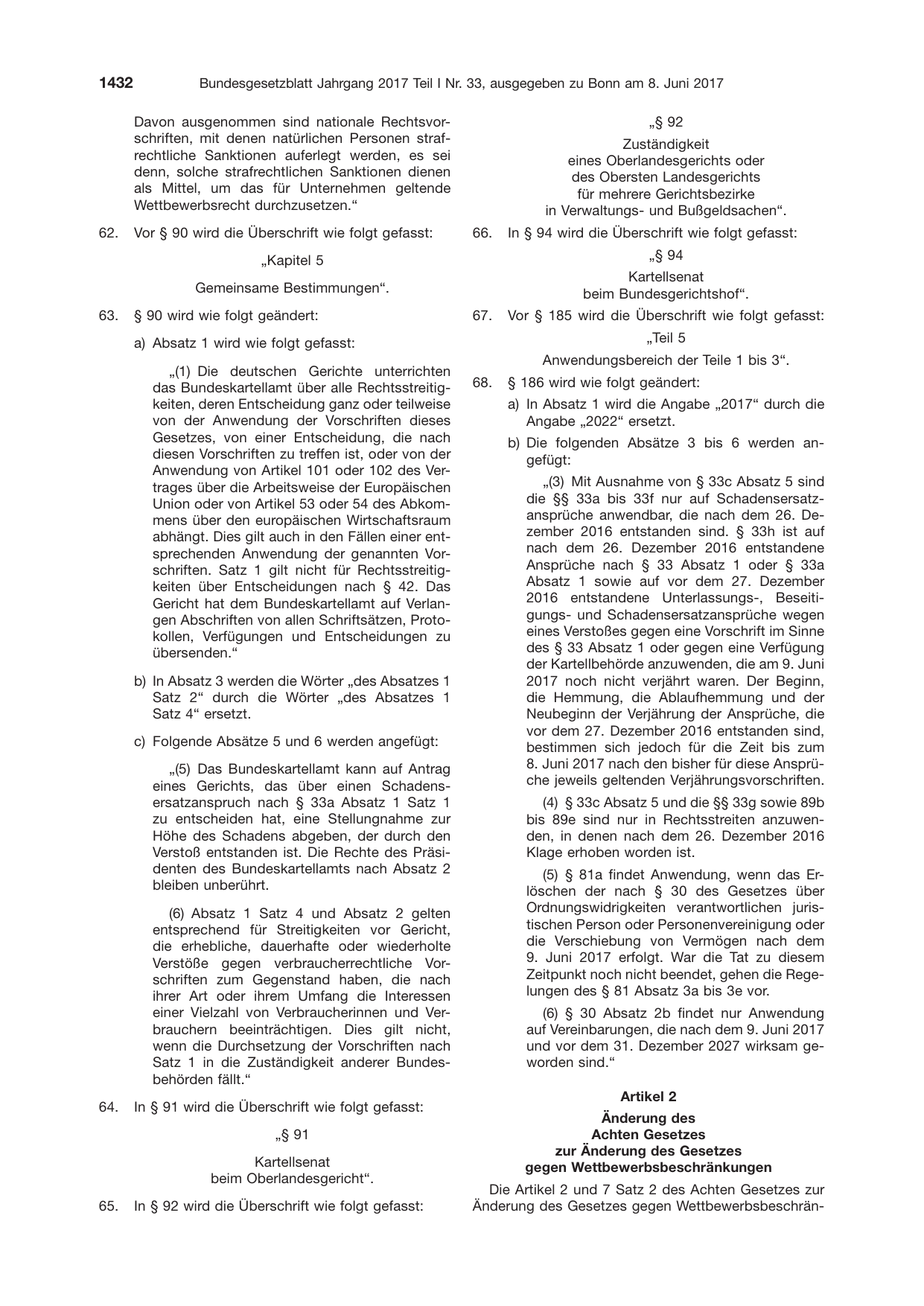 BGBl. 2017, Seite 1432 — Originalseite als Abbildung