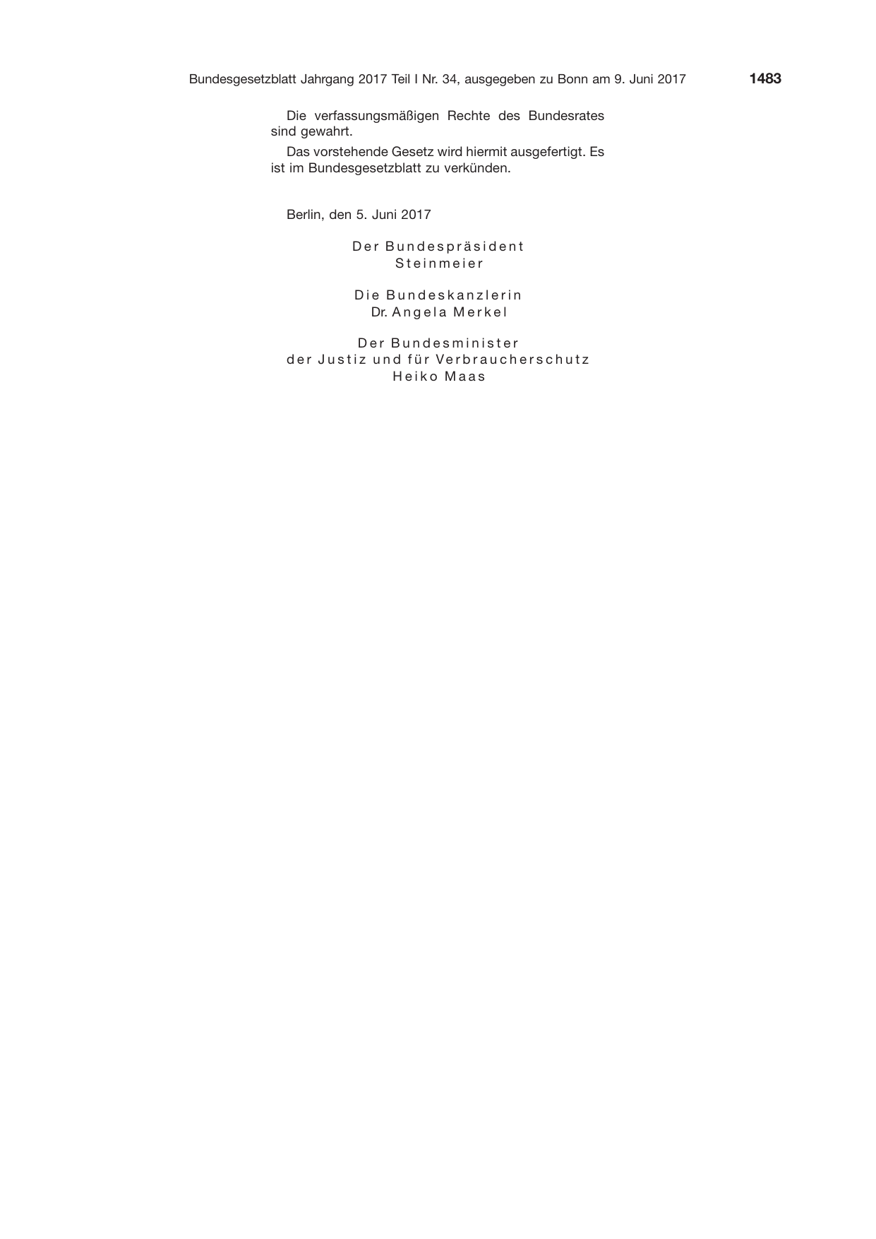 BGBl. 2017, Seite 1483 — Originalseite als Abbildung