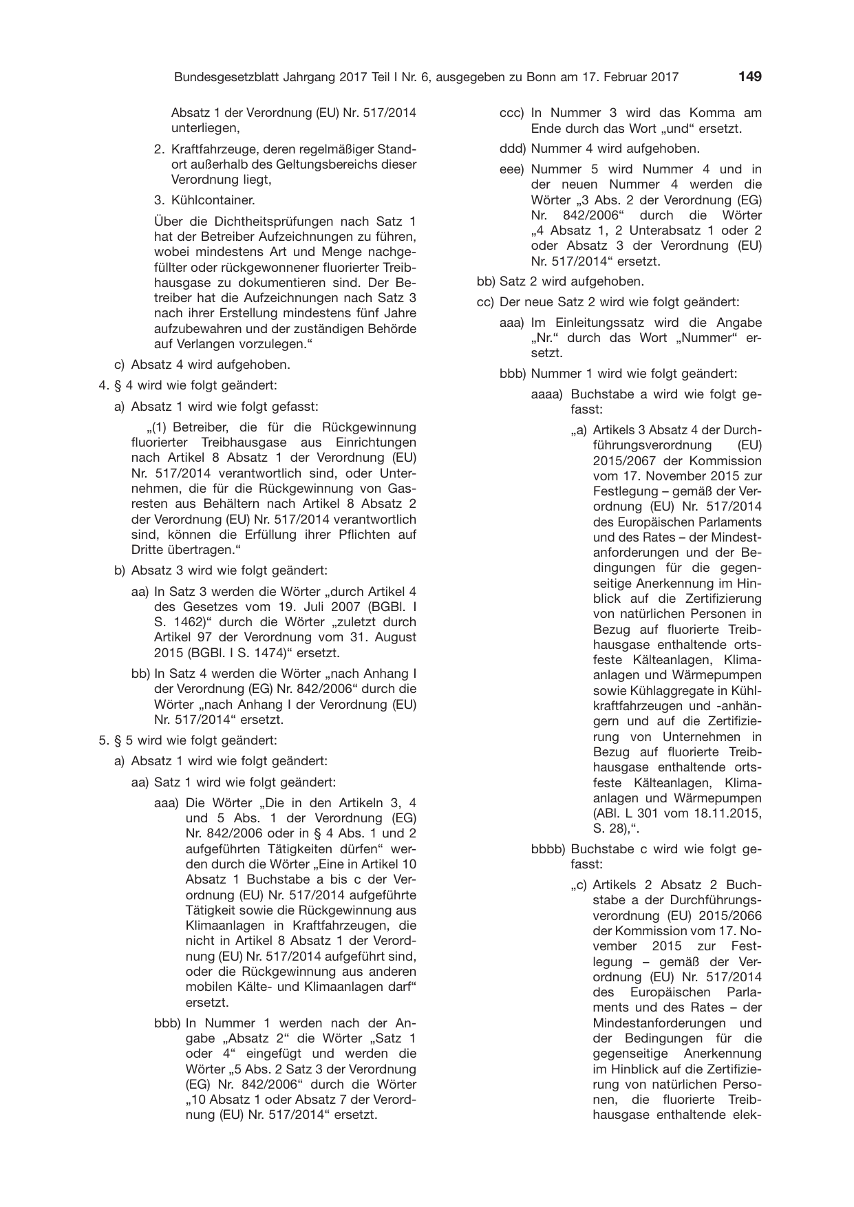 BGBl. 2017, Seite 149 — Originalseite als Abbildung