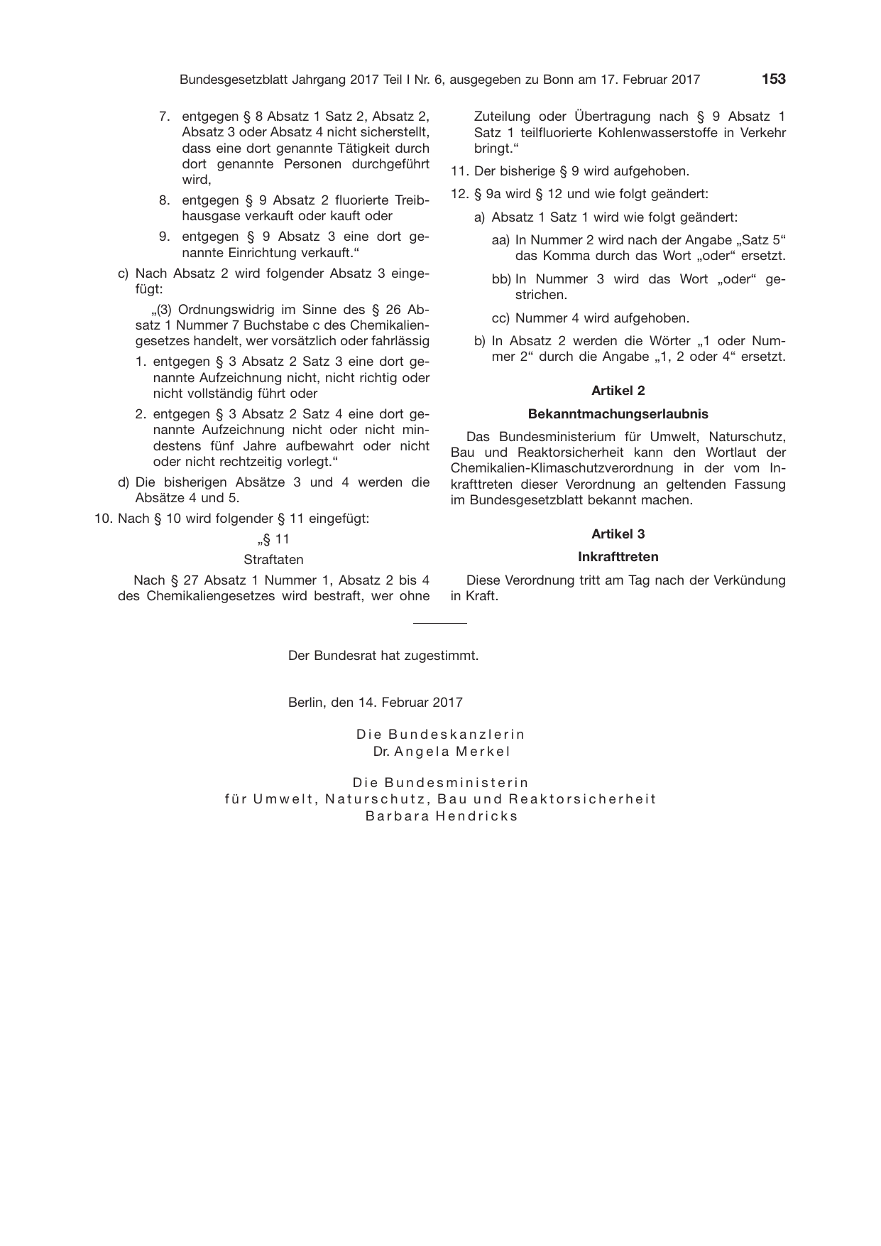 BGBl. 2017, Seite 153 — Originalseite als Abbildung