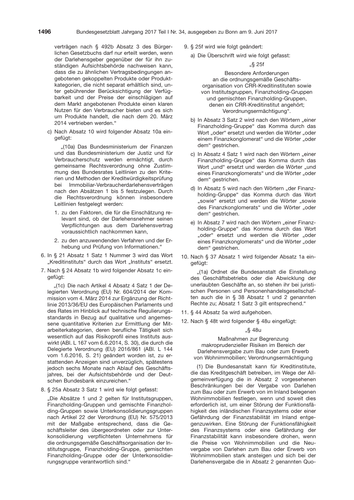 BGBl. 2017, Seite 1496 — Originalseite als Abbildung
