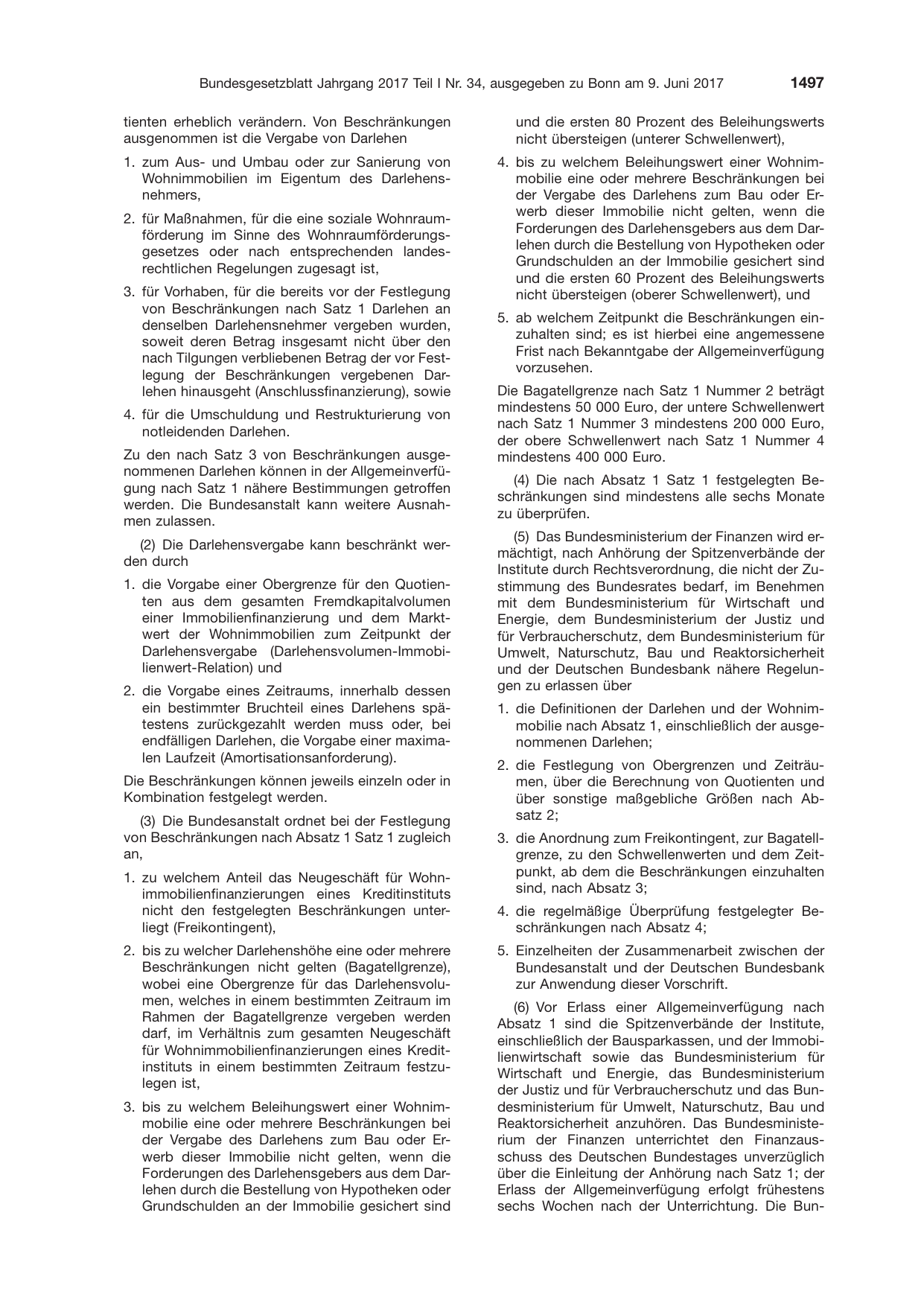 BGBl. 2017, Seite 1497 — Originalseite als Abbildung