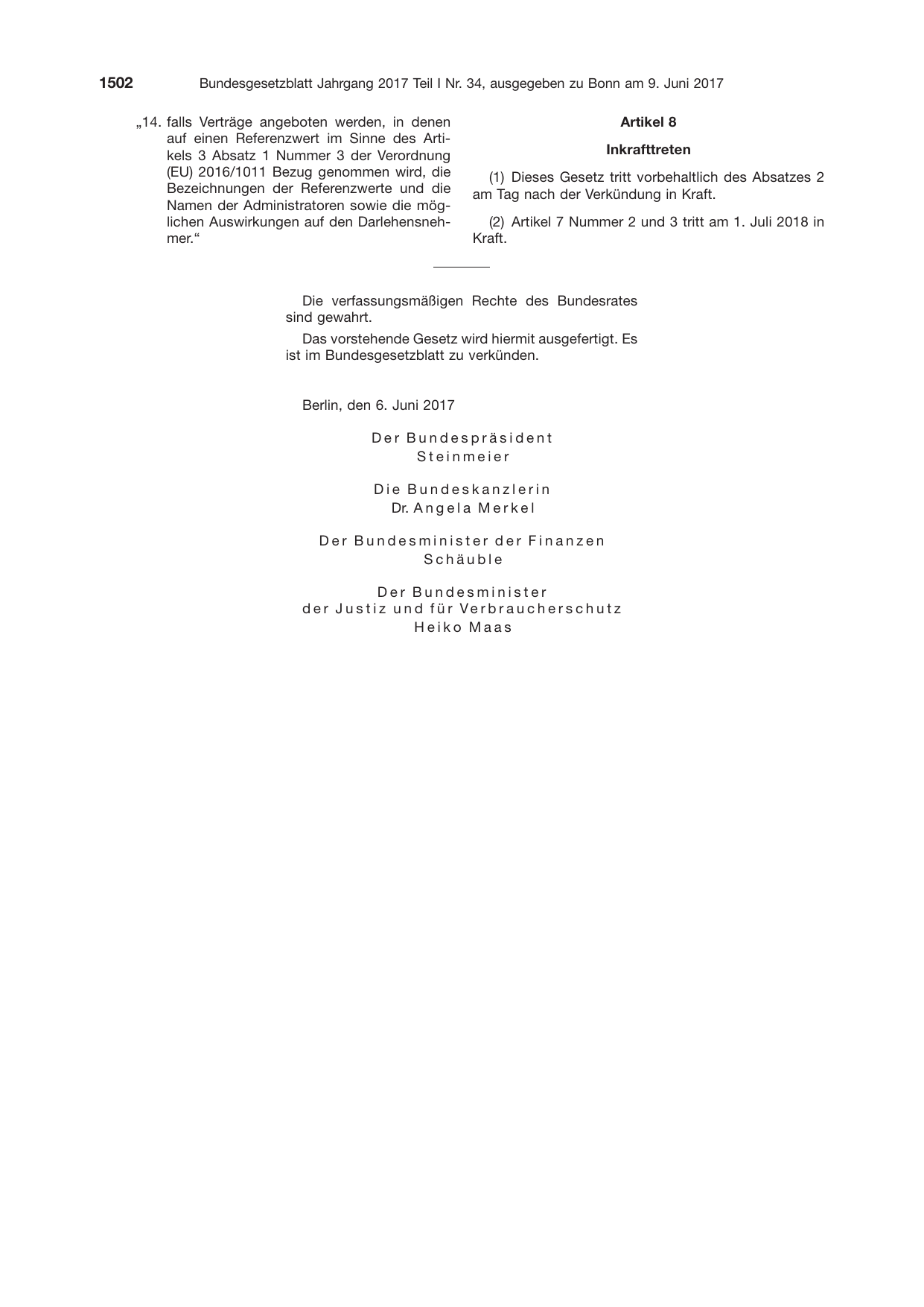 BGBl. 2017, Seite 1502 — Originalseite als Abbildung