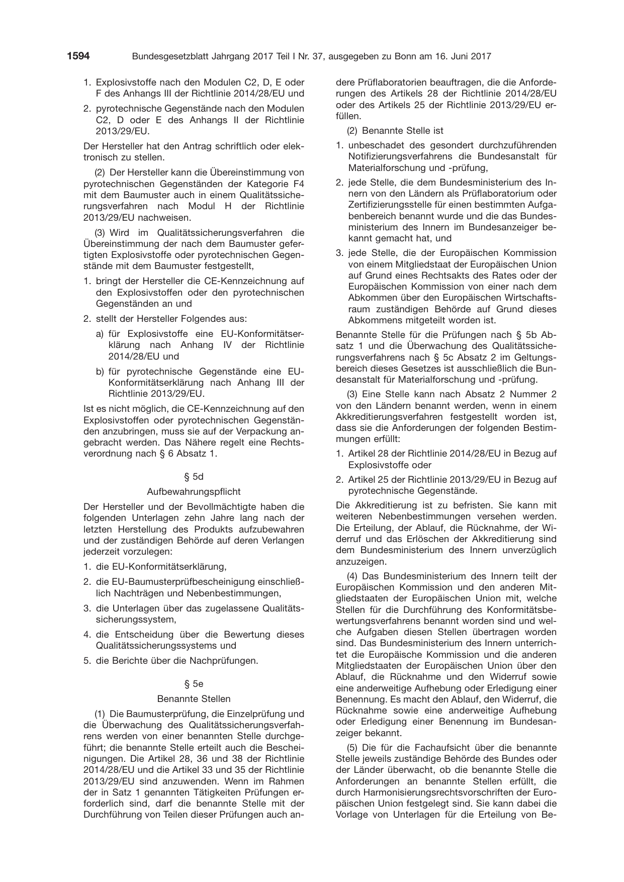 BGBl. 2017, Seite 1594 — Originalseite als Abbildung