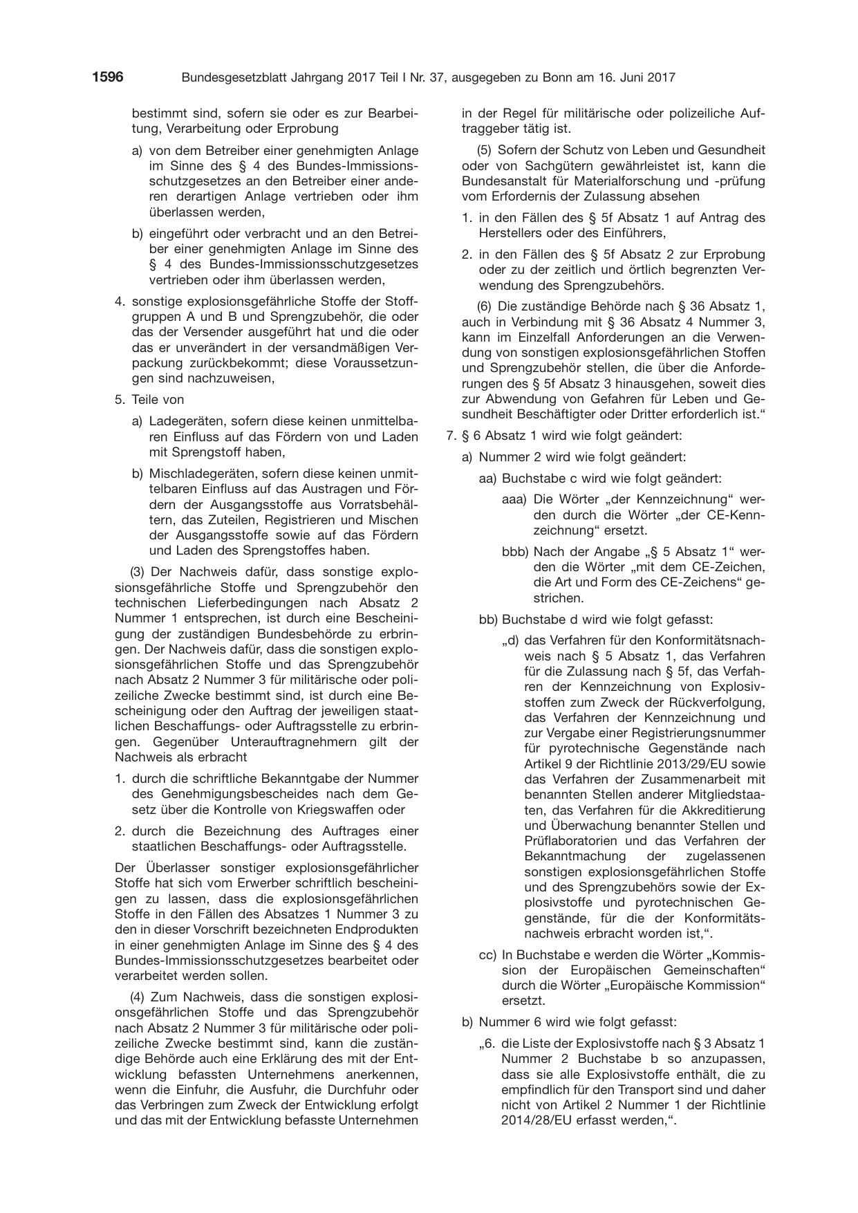 BGBl. 2017, Seite 1596 — Originalseite als Abbildung