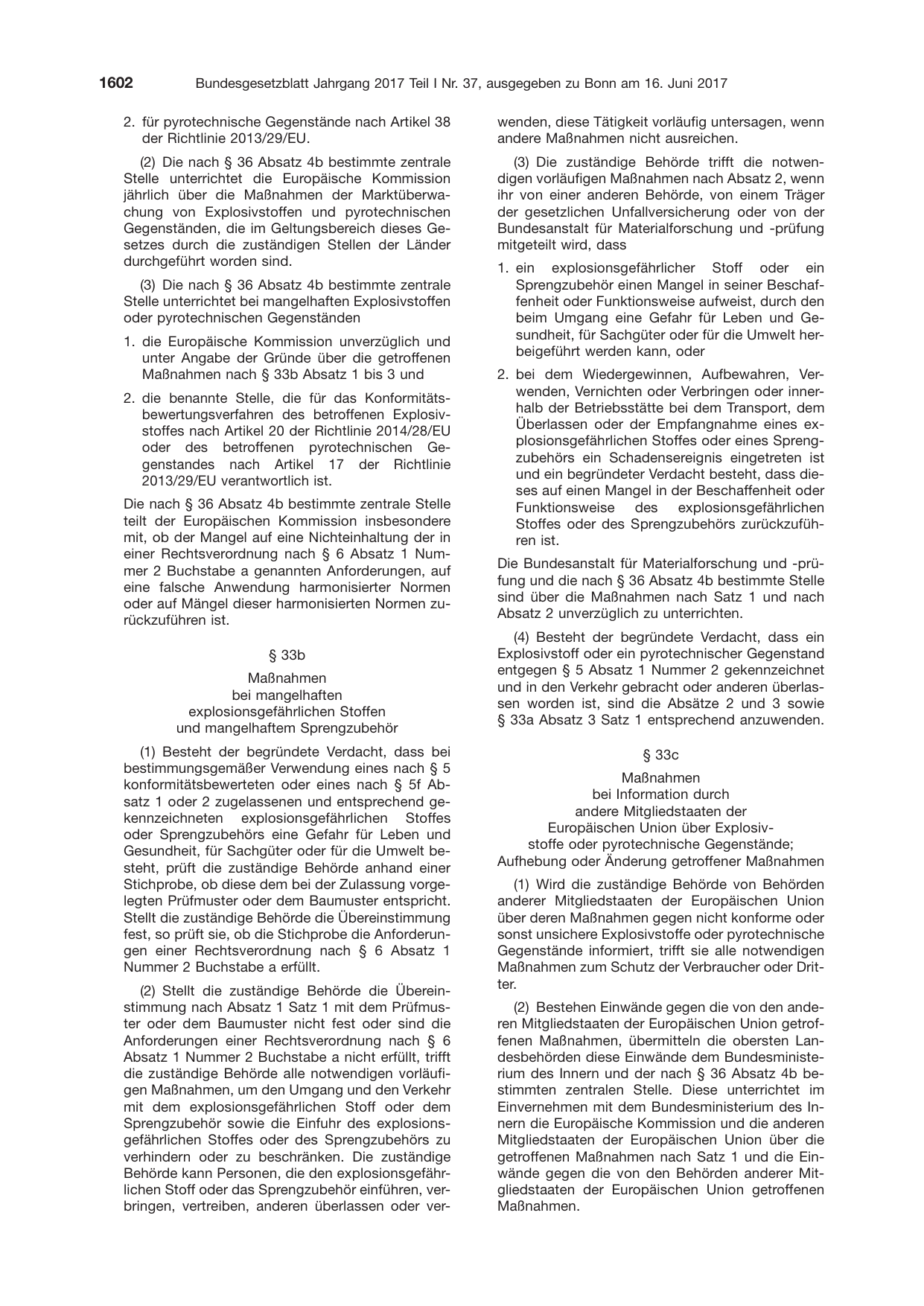 BGBl. 2017, Seite 1602 — Originalseite als Abbildung